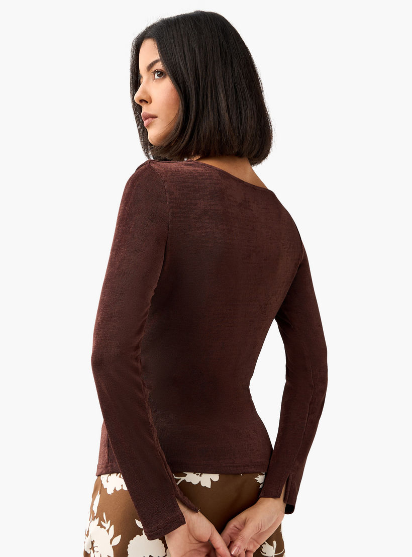 بلوزة محبوكة بحافة ميتاليك من سلينكي-women-clothing-shirtsandblouses-blouses-image-4