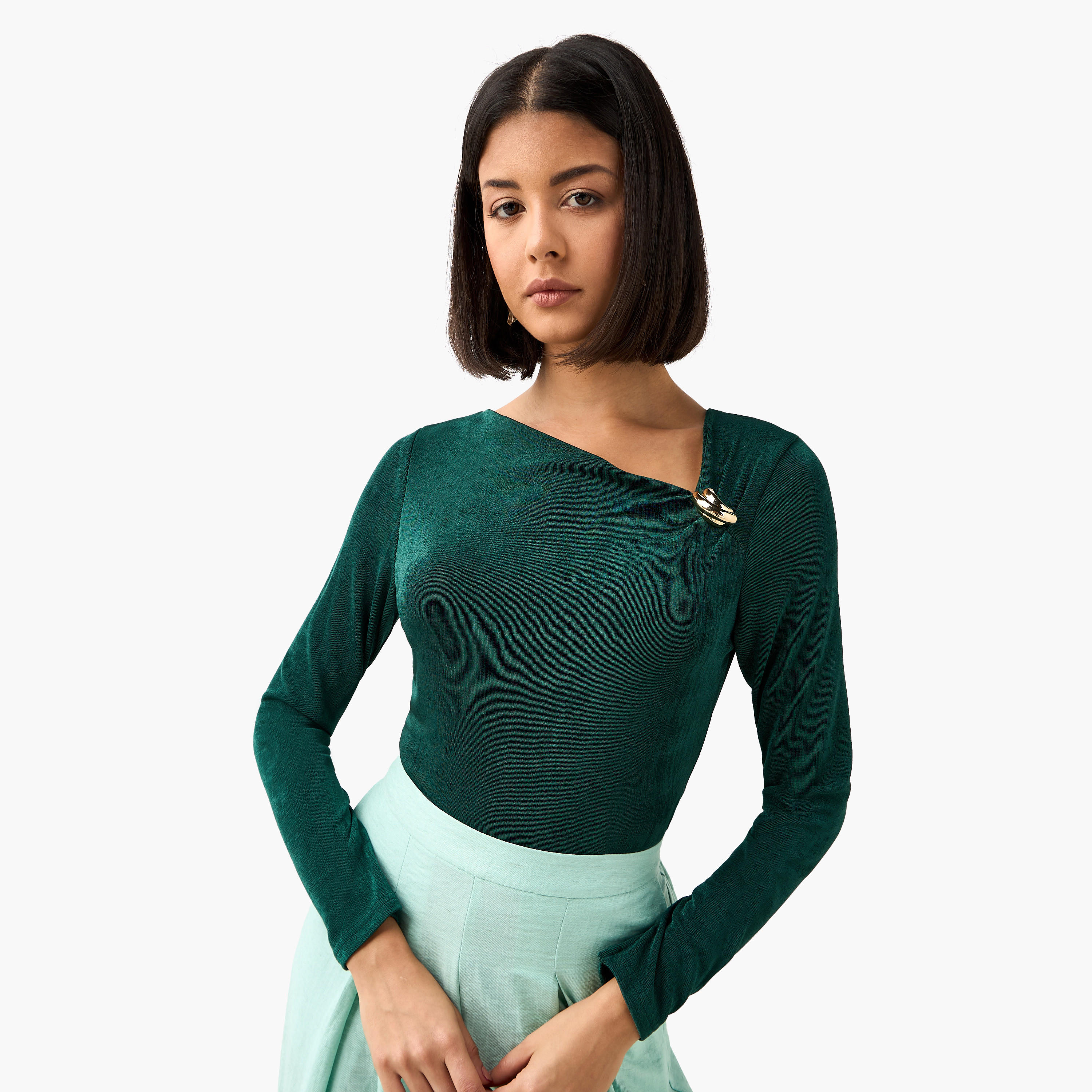 Slinky Knit Top with Metallic Trim-women-clothing-shirtsandblouses-blouses-image-3