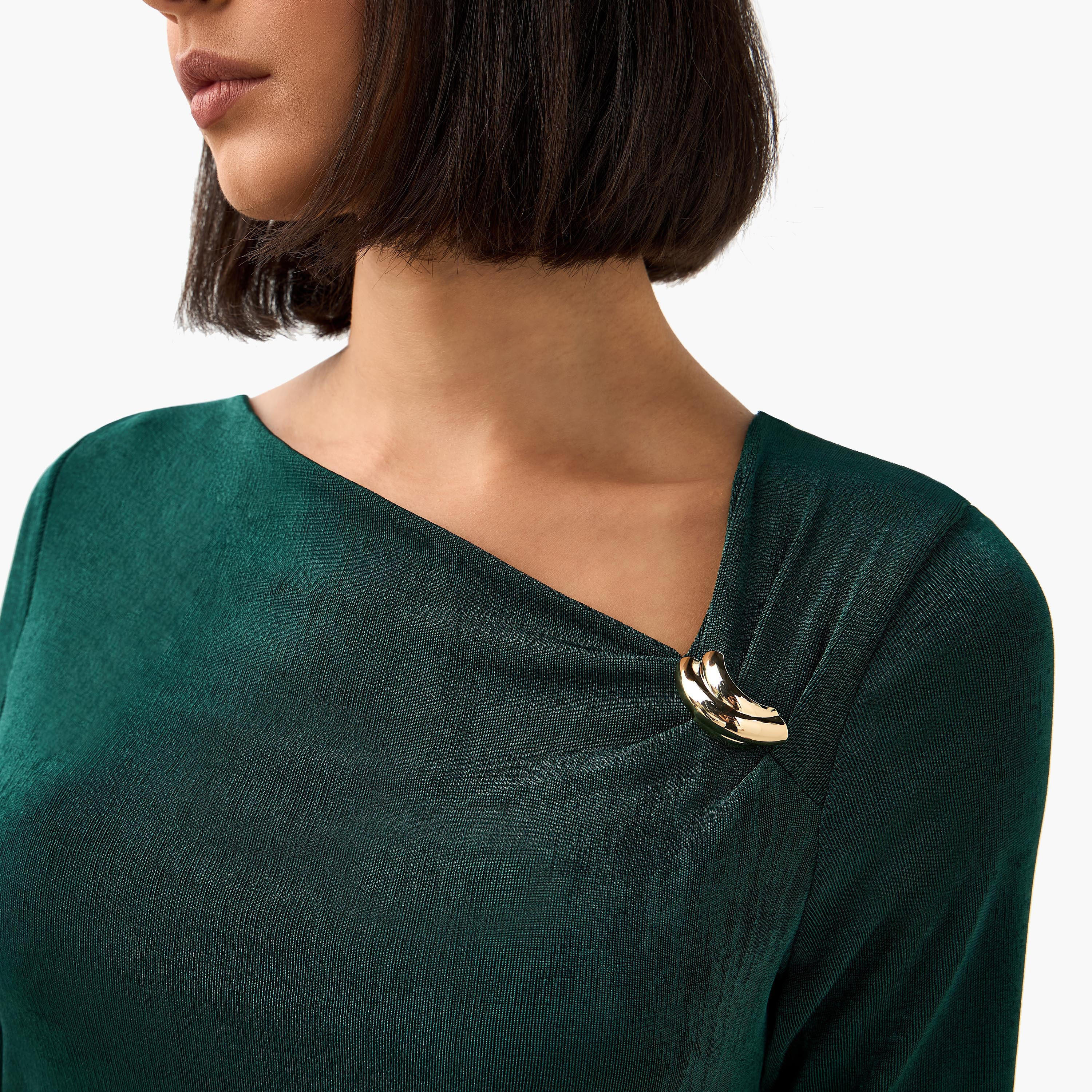 بلوزة محبوكة بحافة ميتاليك من سلينكي-women-clothing-shirtsandblouses-blouses-image-7