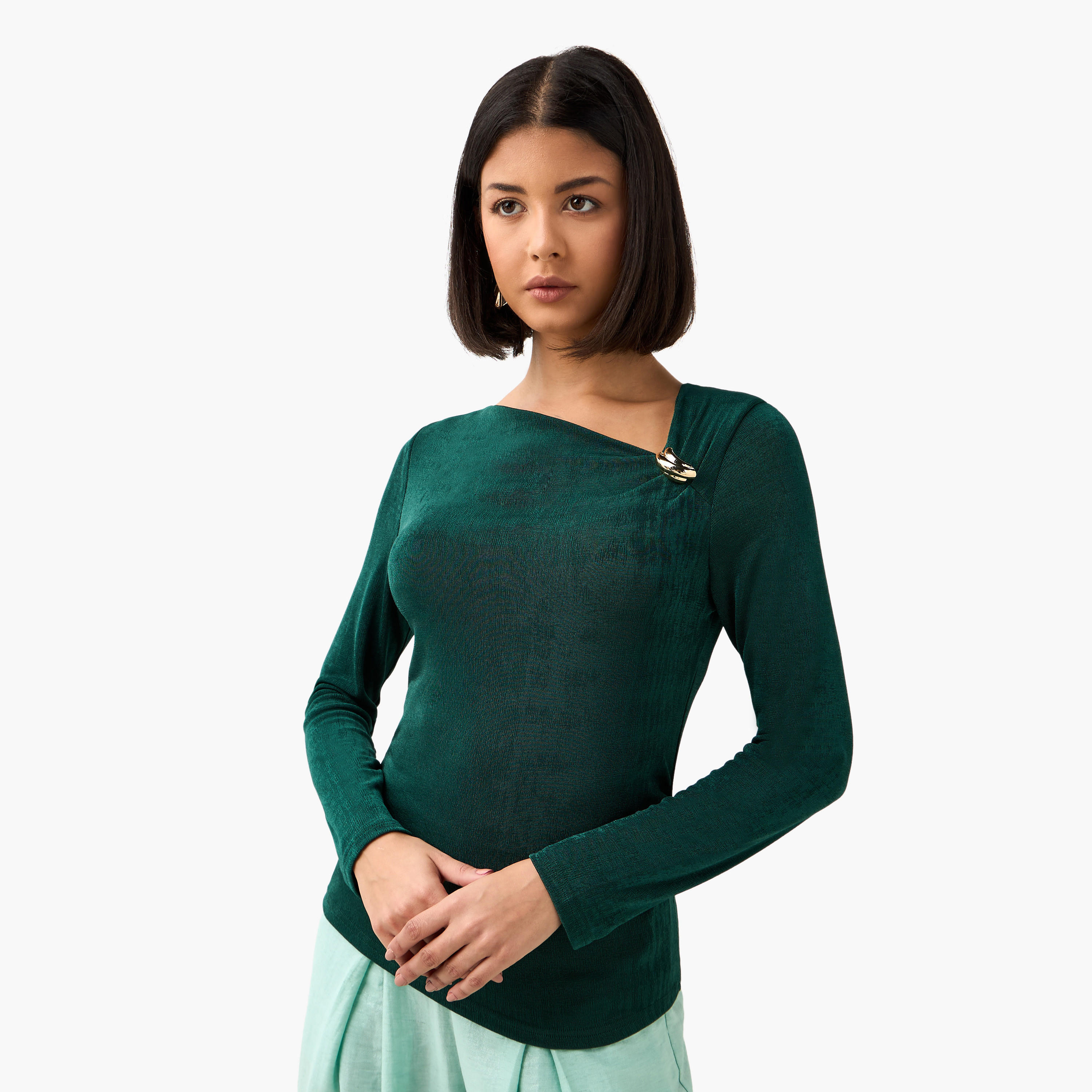 Slinky Knit Top with Metallic Trim-women-clothing-shirtsandblouses-blouses-image-8