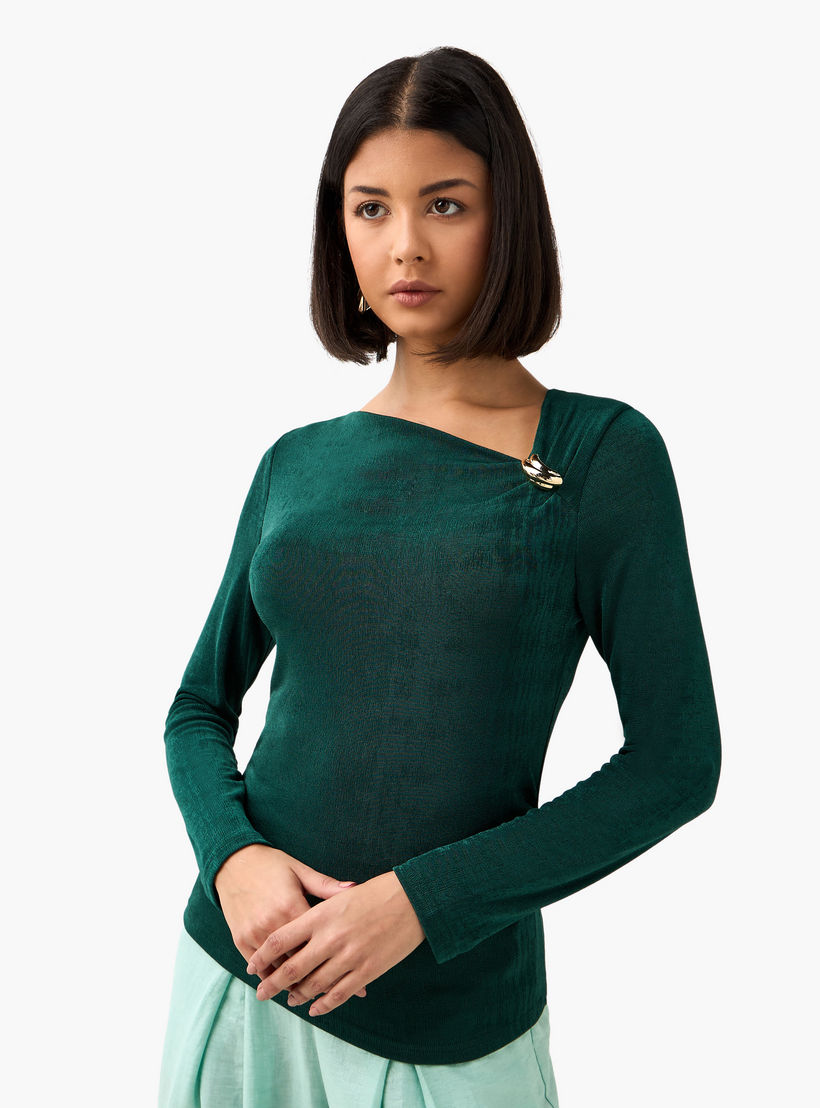 بلوزة محبوكة بحافة ميتاليك من سلينكي-women-clothing-shirtsandblouses-blouses-image-8