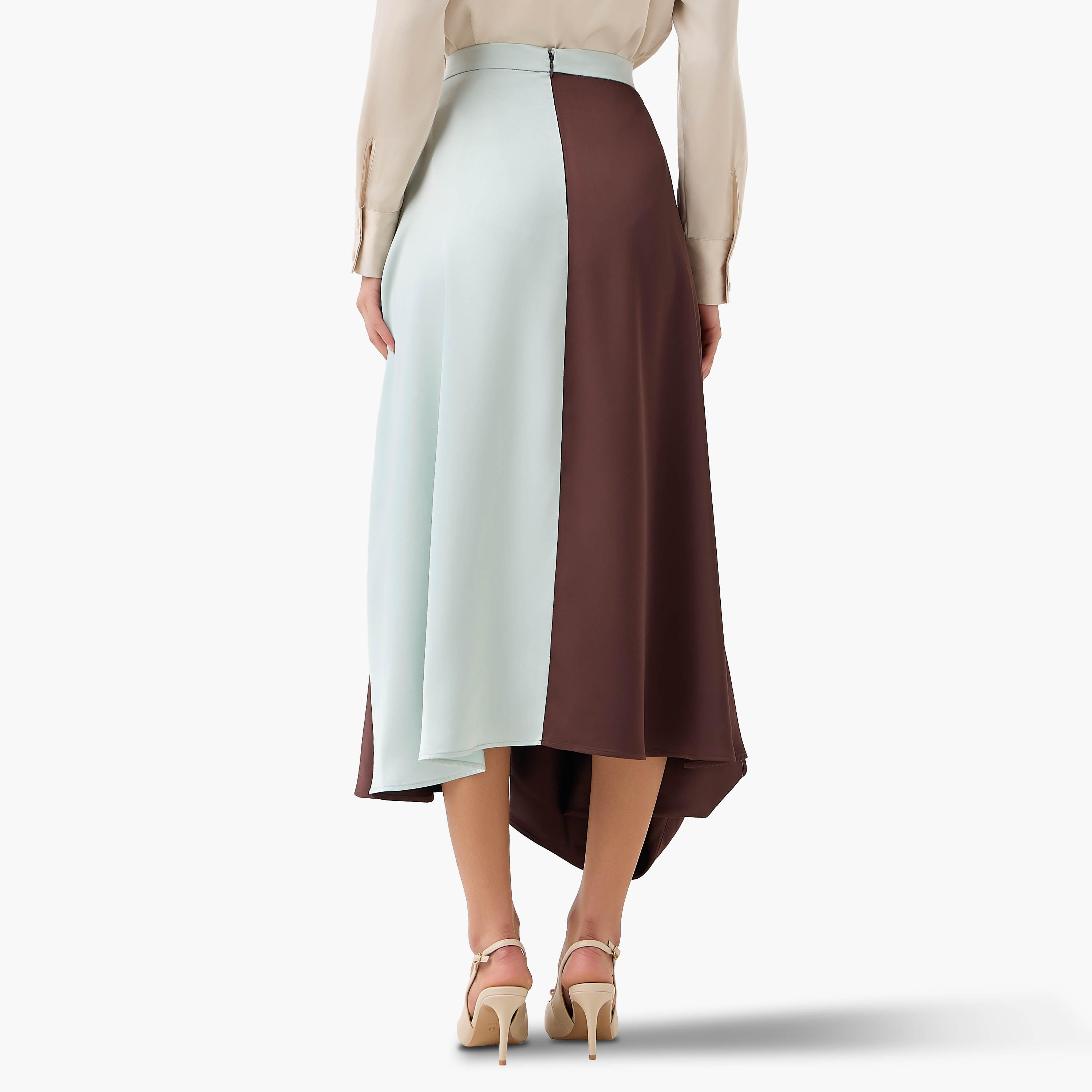 Midi Colourblock Flared A-line Skirt-women-clothing-bottoms-skirts-image-3