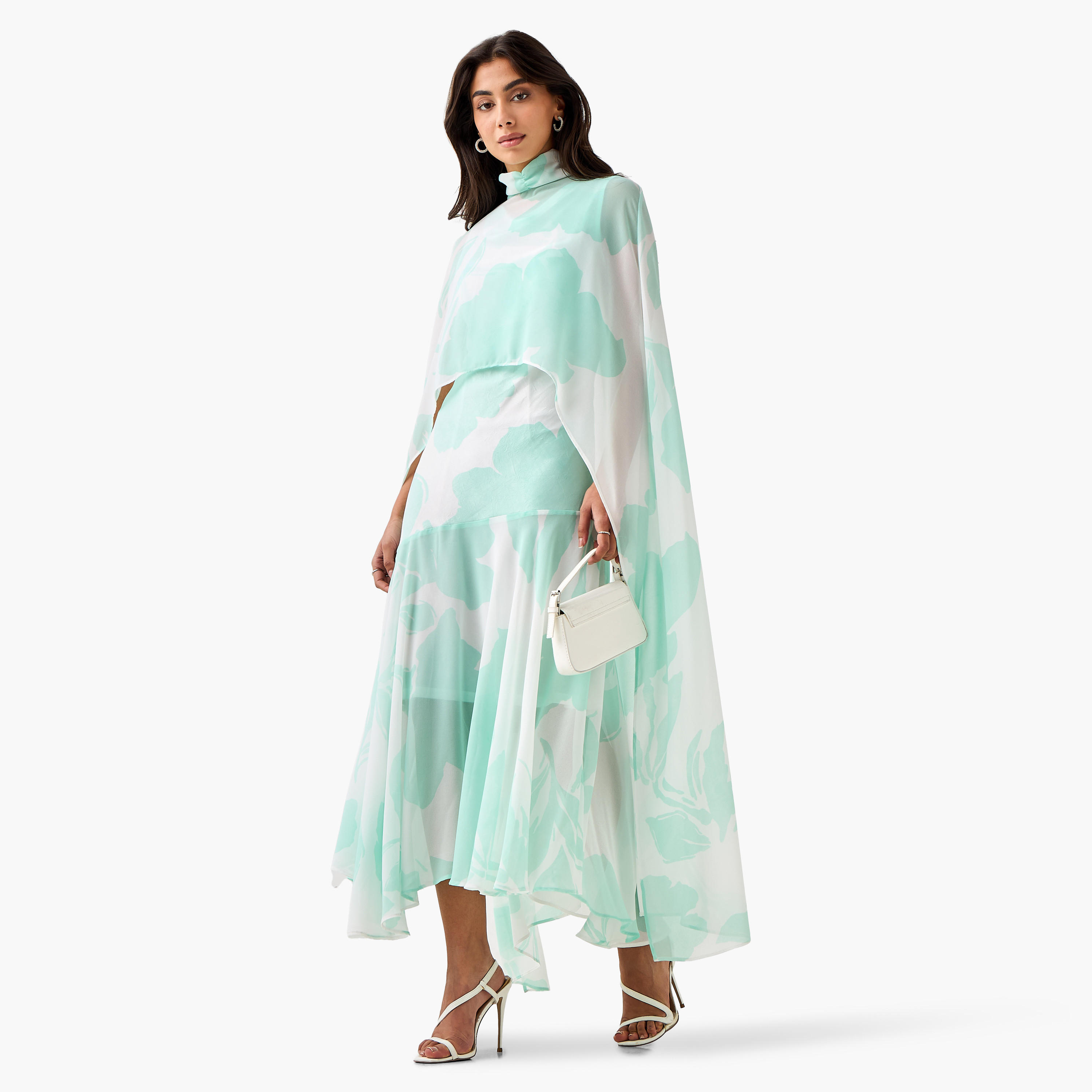Tiered Maxi Dress with Cape-women-clothing-dresses-image-3