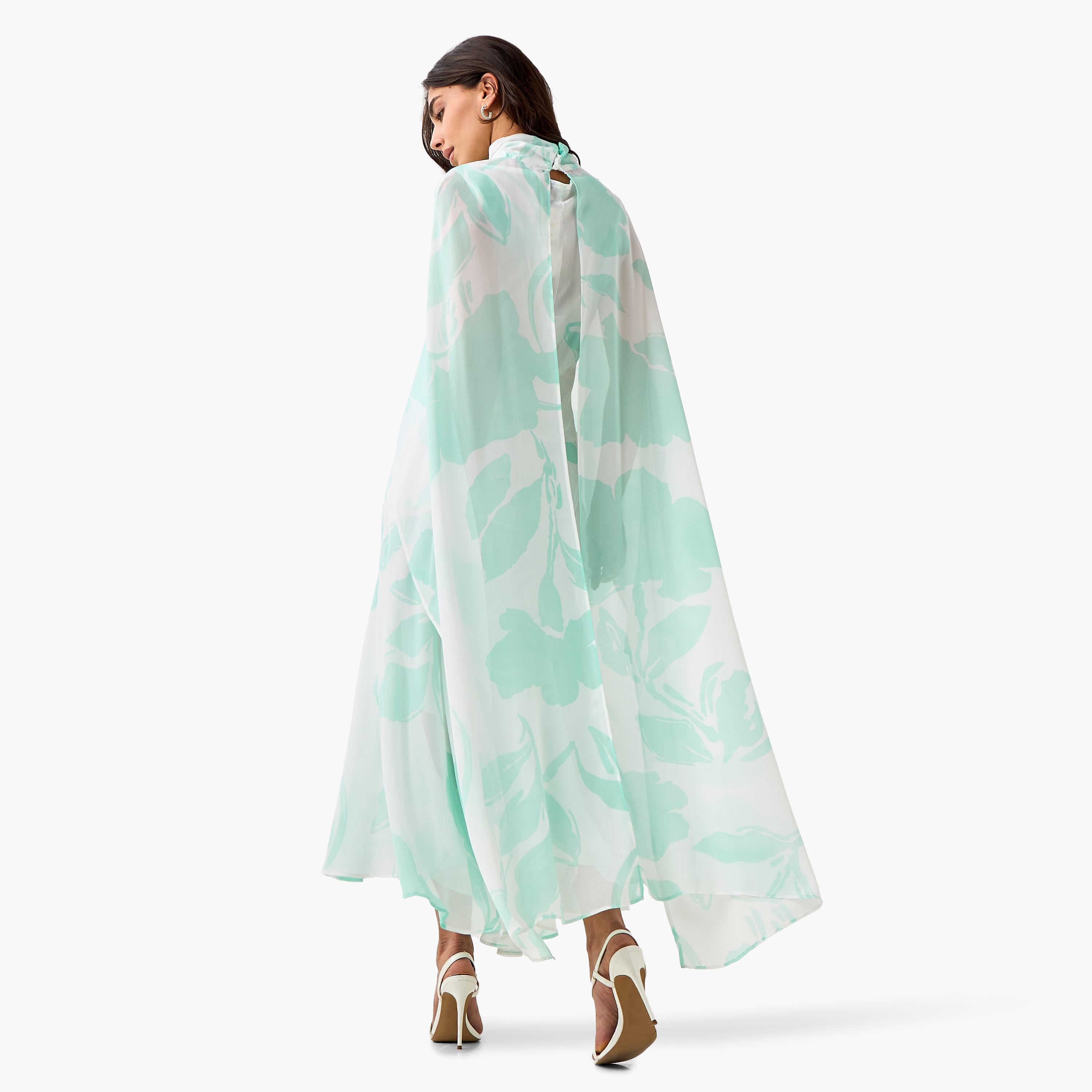 Tiered Maxi Dress with Cape-women-clothing-dresses-image-4