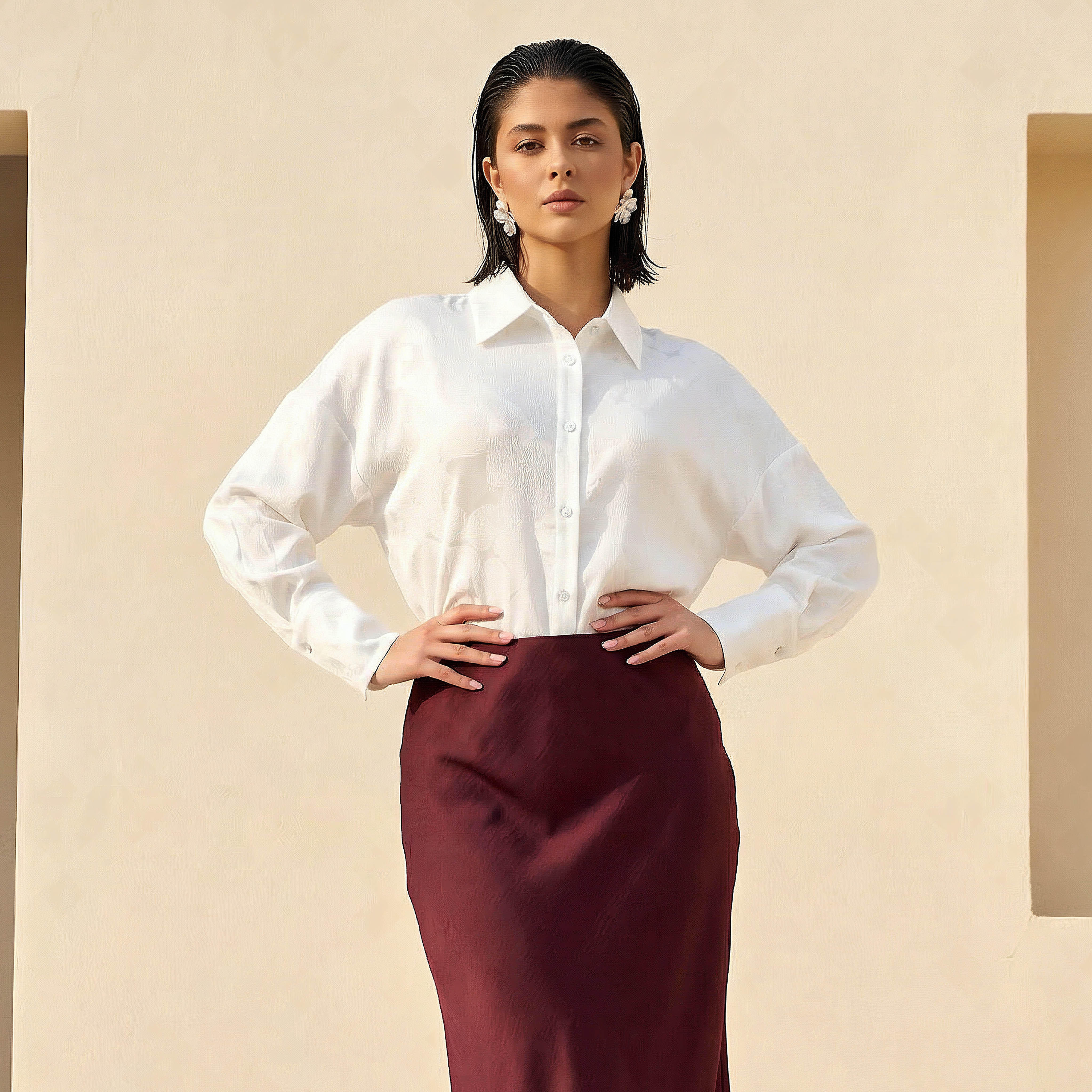 قميص جاكار بقصّة عادية-women-clothing-shirtsandblouses-shirts-image-1