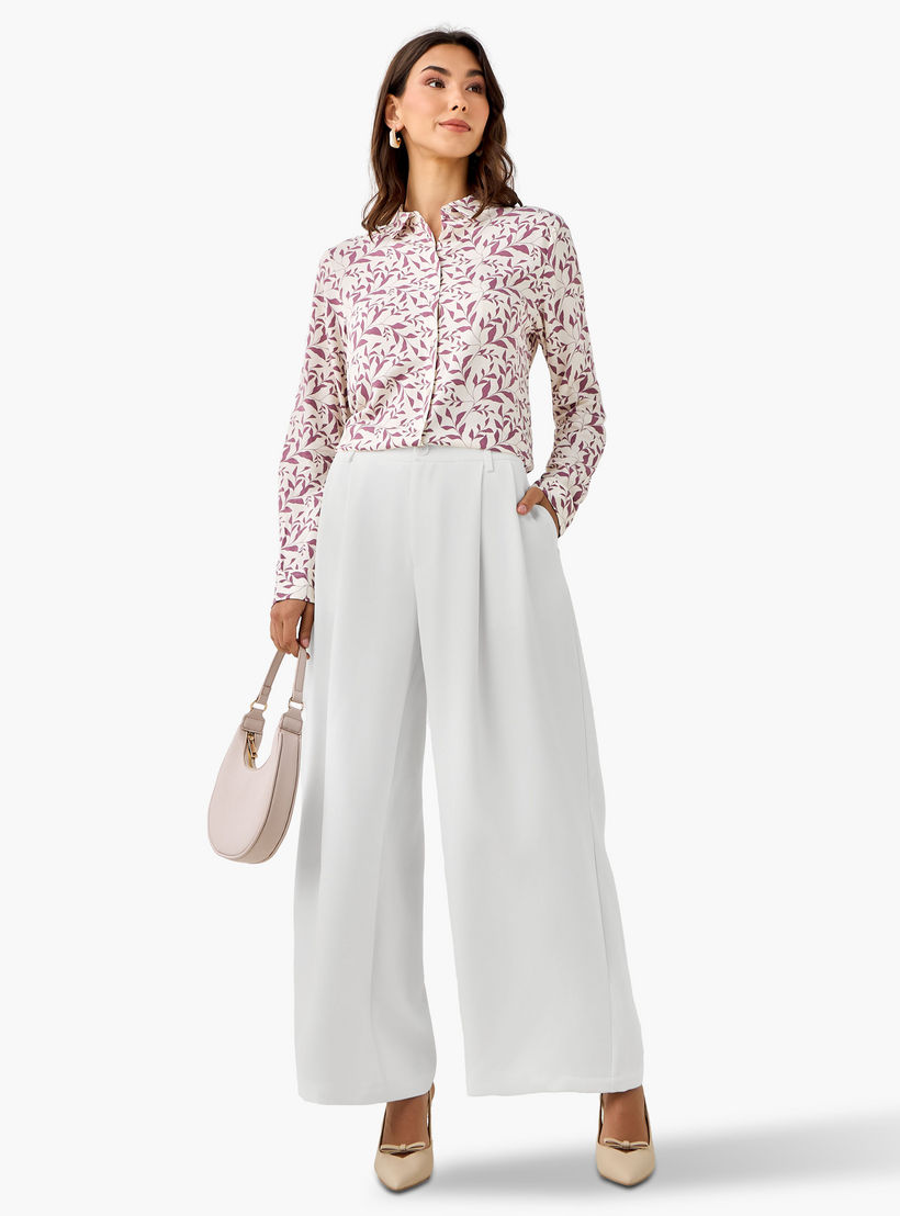 Flared Pants with Pleated Design-women-clothing-bottoms-trousers-image-3