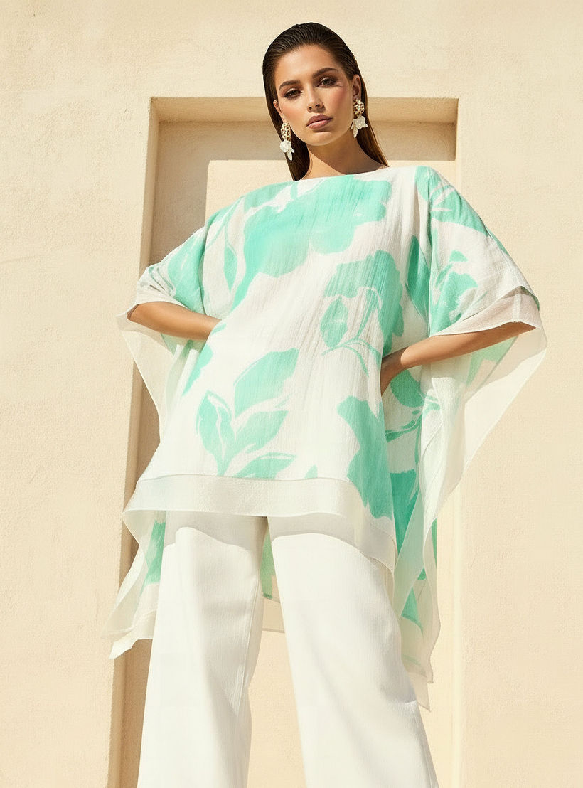 Crepe Kaftan Top with Print-women-clothing-coordsets-image-1