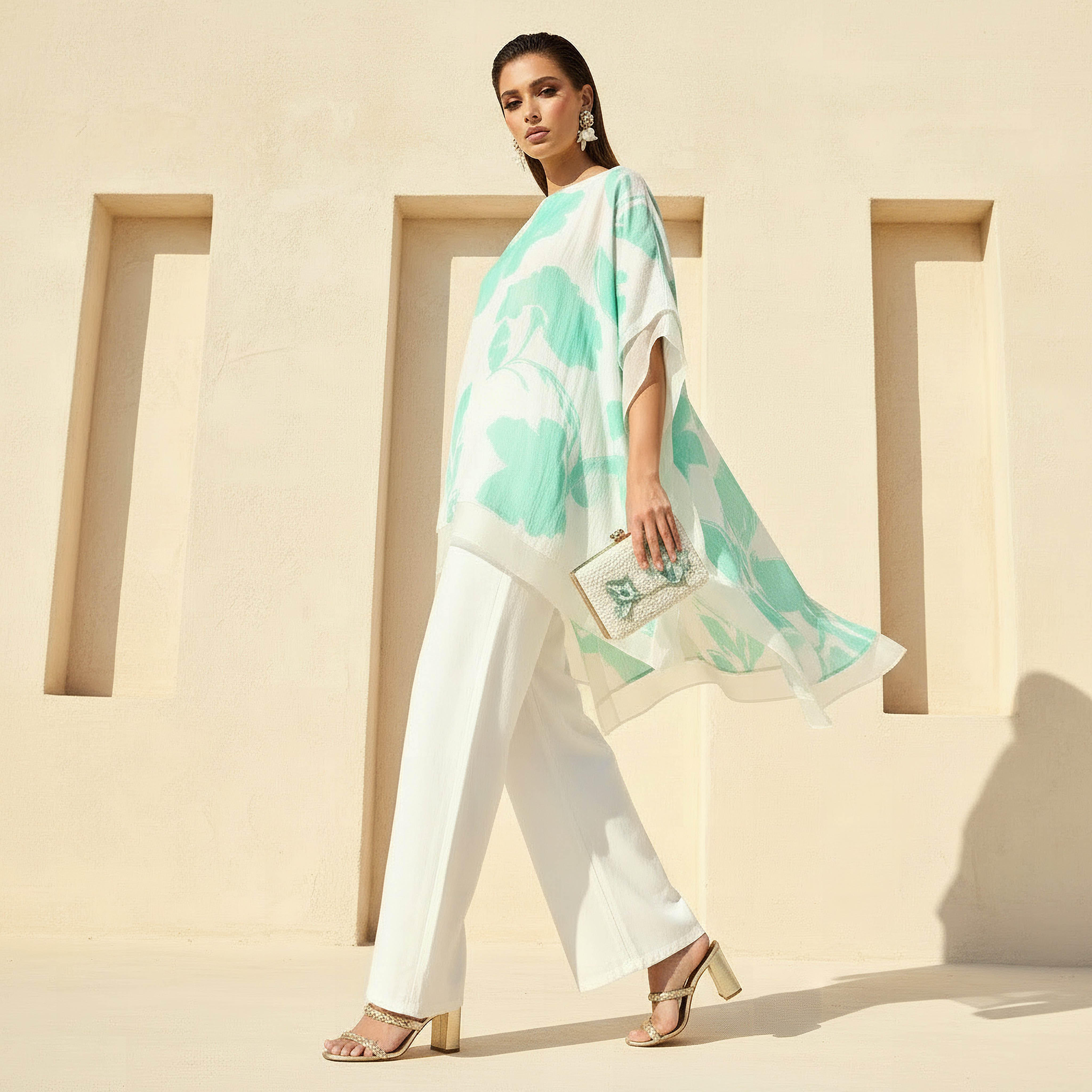 Crepe Kaftan Top with Print-women-clothing-coordsets-image-2