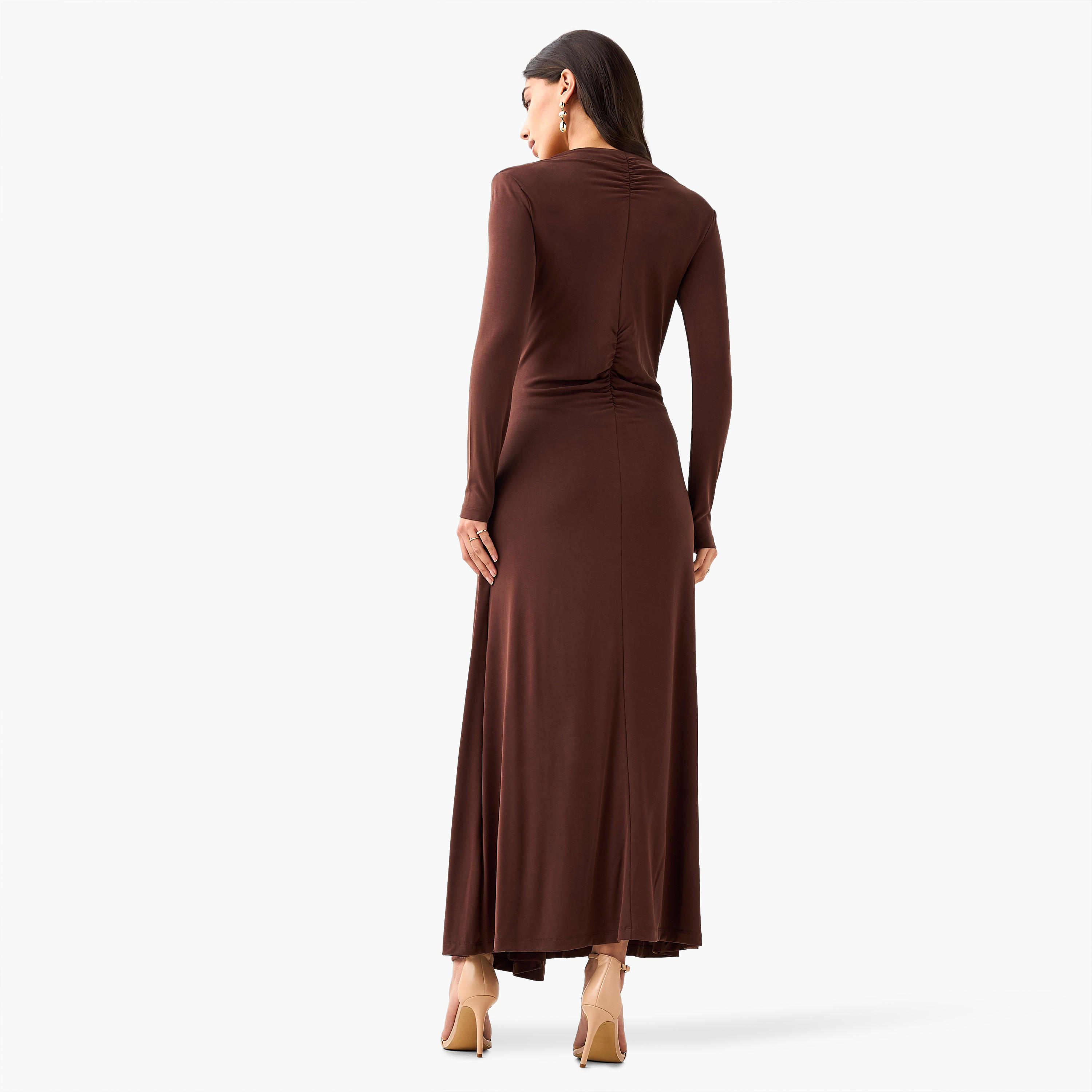 Maxi Dress with Twisted Knot Detail and V-neck-women-clothing-dresses-image-4
