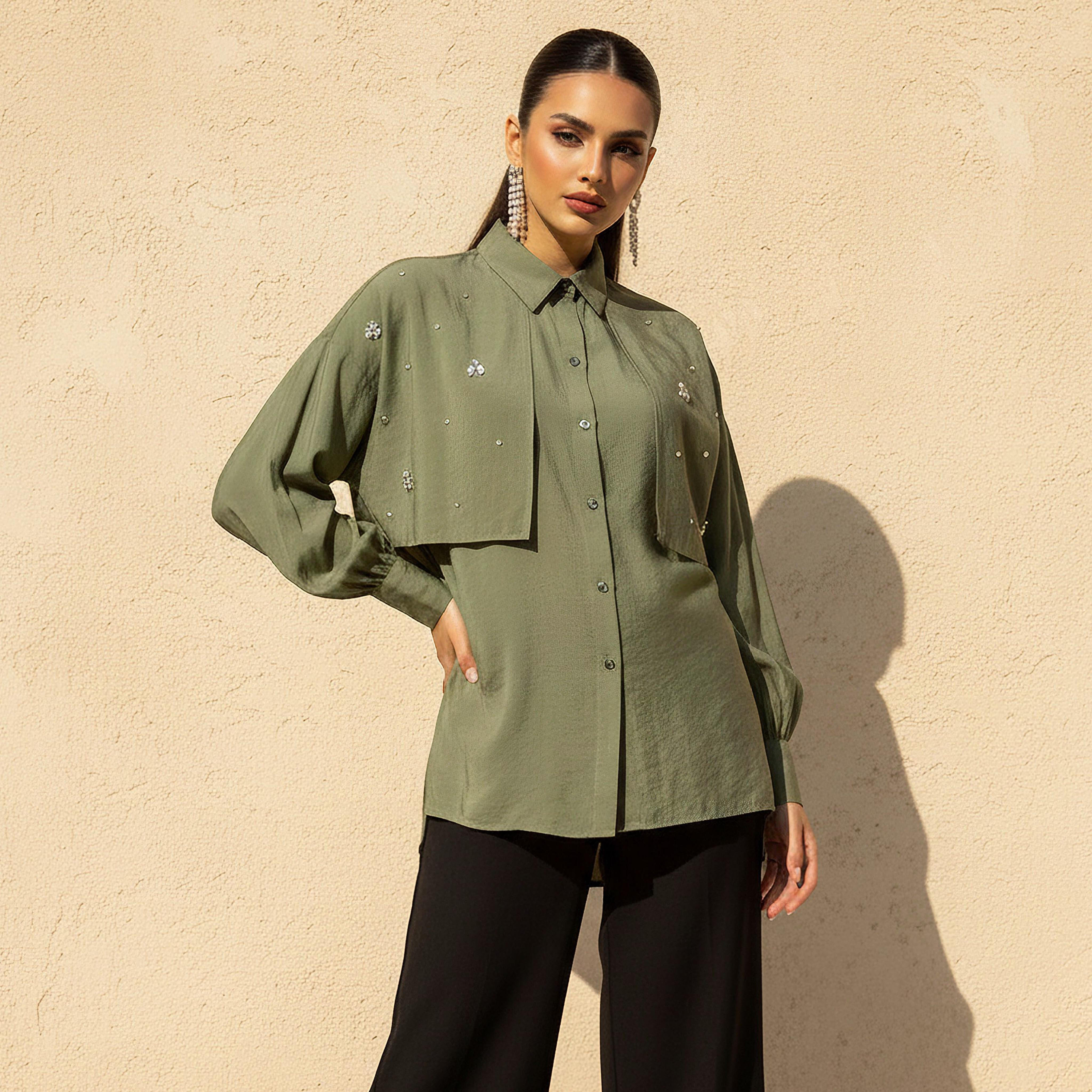 قميص بتفاصيل زينة-women-clothing-shirtsandblouses-shirts-image-5