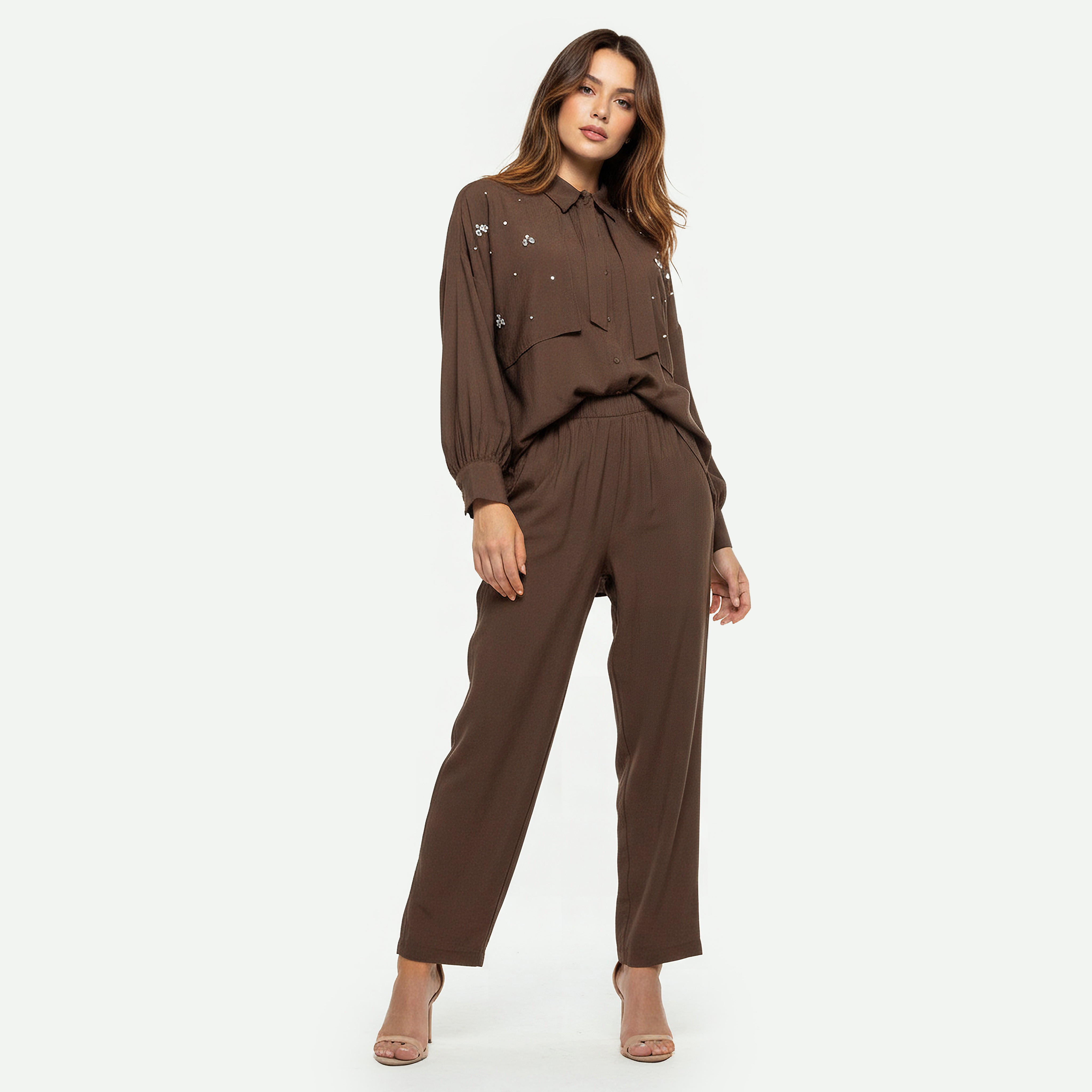 Relaxed Fit Elasticated Waist Pants-women-clothing-coordsets-image-6
