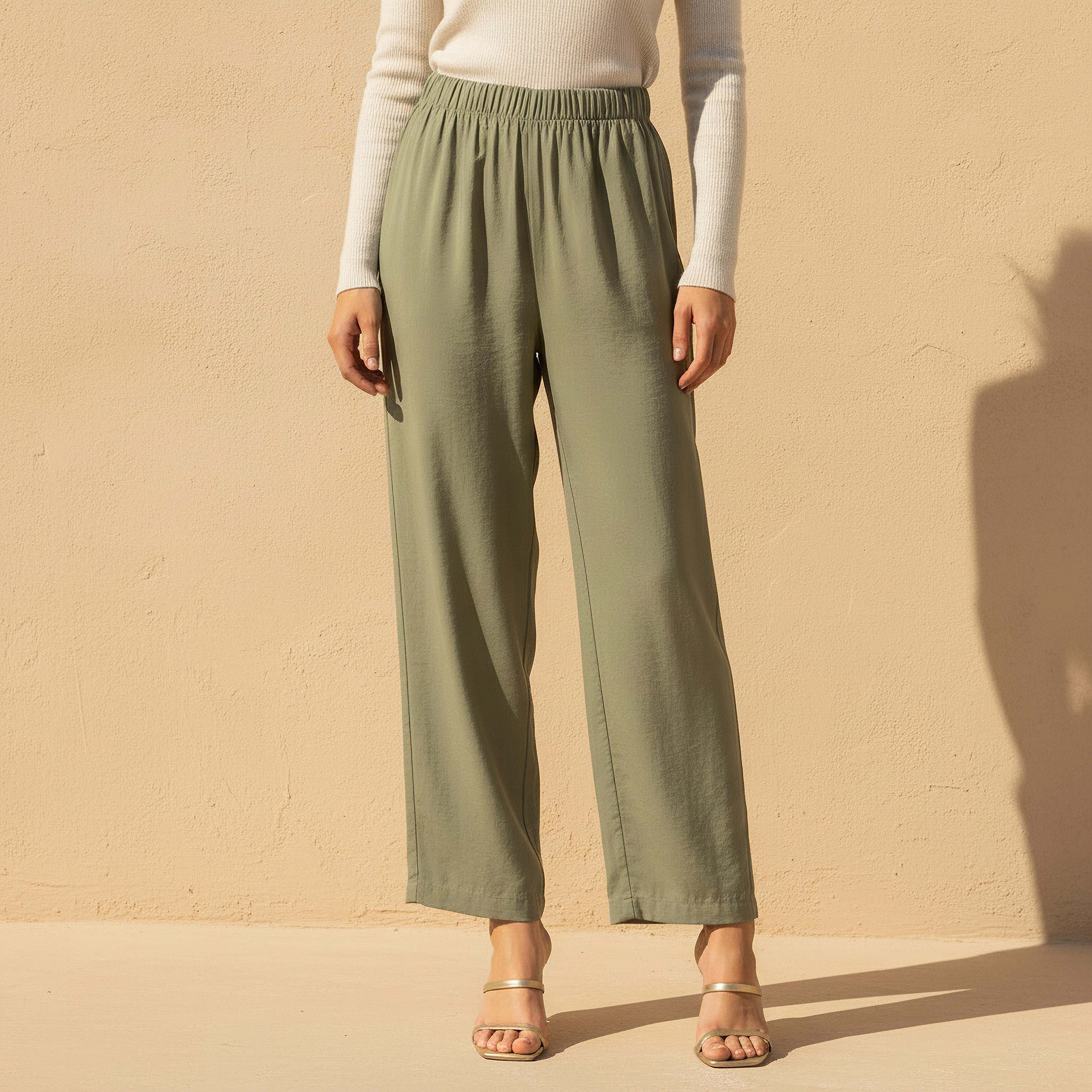 Relaxed Fit Elasticated Waist Pants-women-clothing-coordsets-image-1
