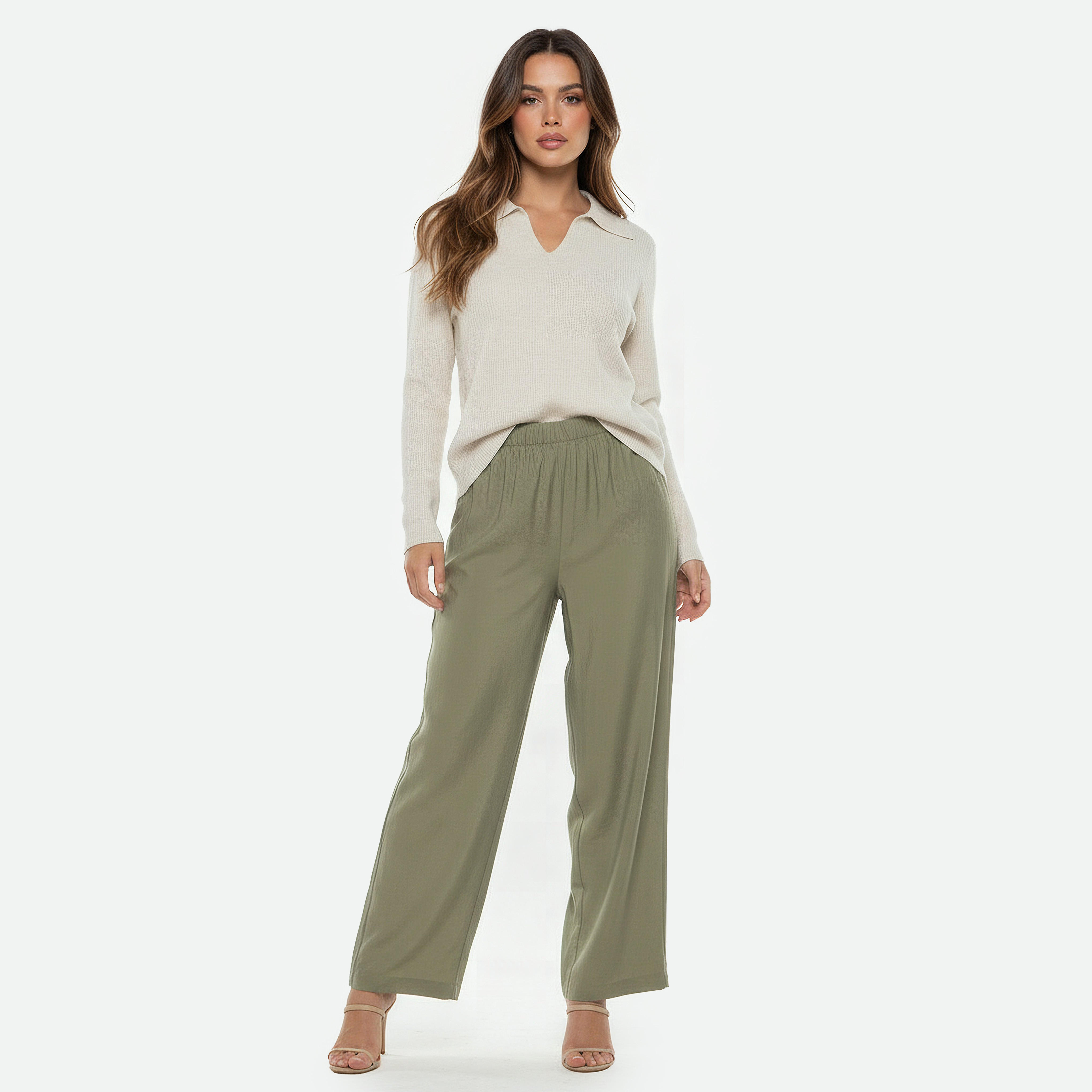 Relaxed Fit Elasticated Waist Pants-women-clothing-coordsets-image-5