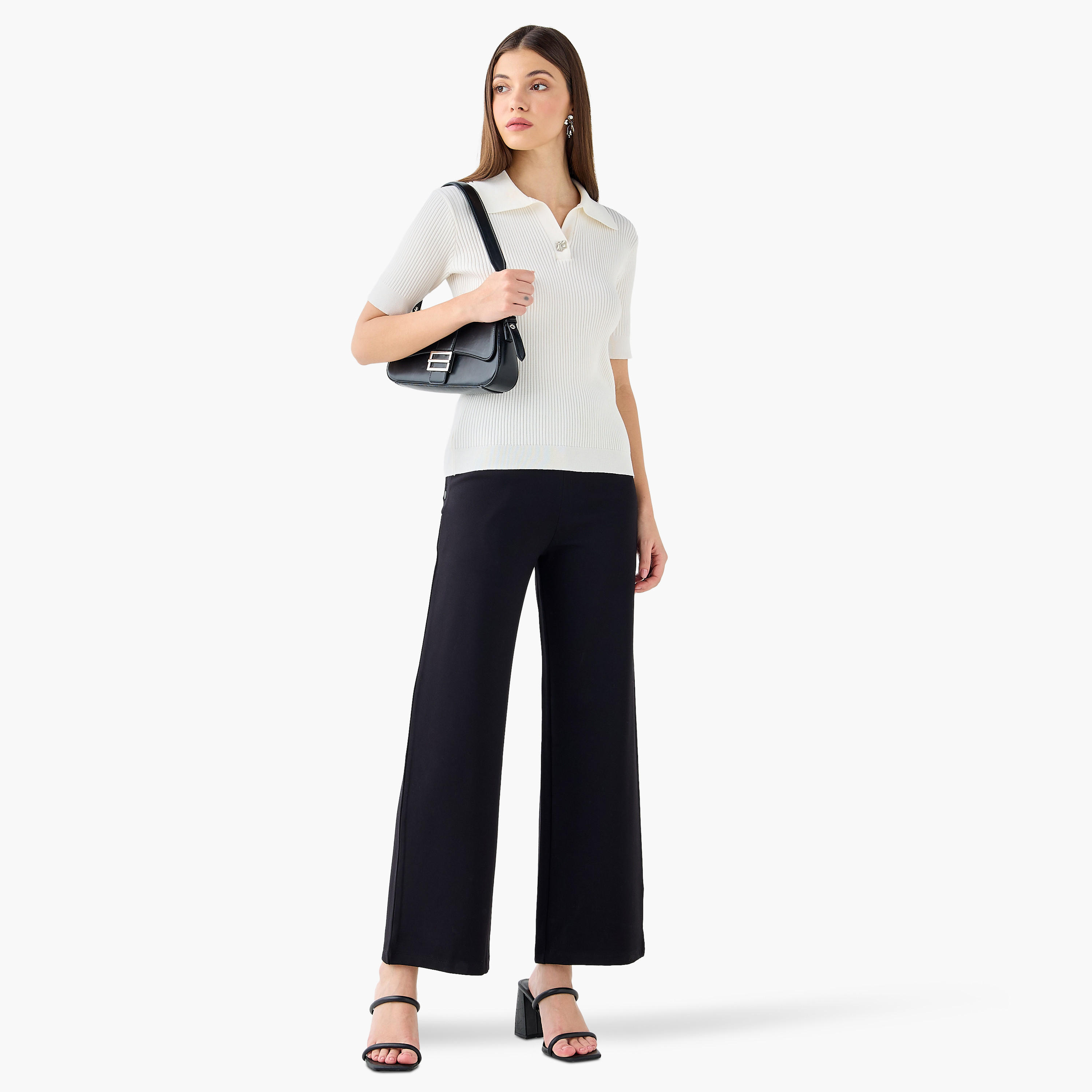بنطلون بونتي بخصر مرتفع-women-clothing-bottoms-trousers-image-4