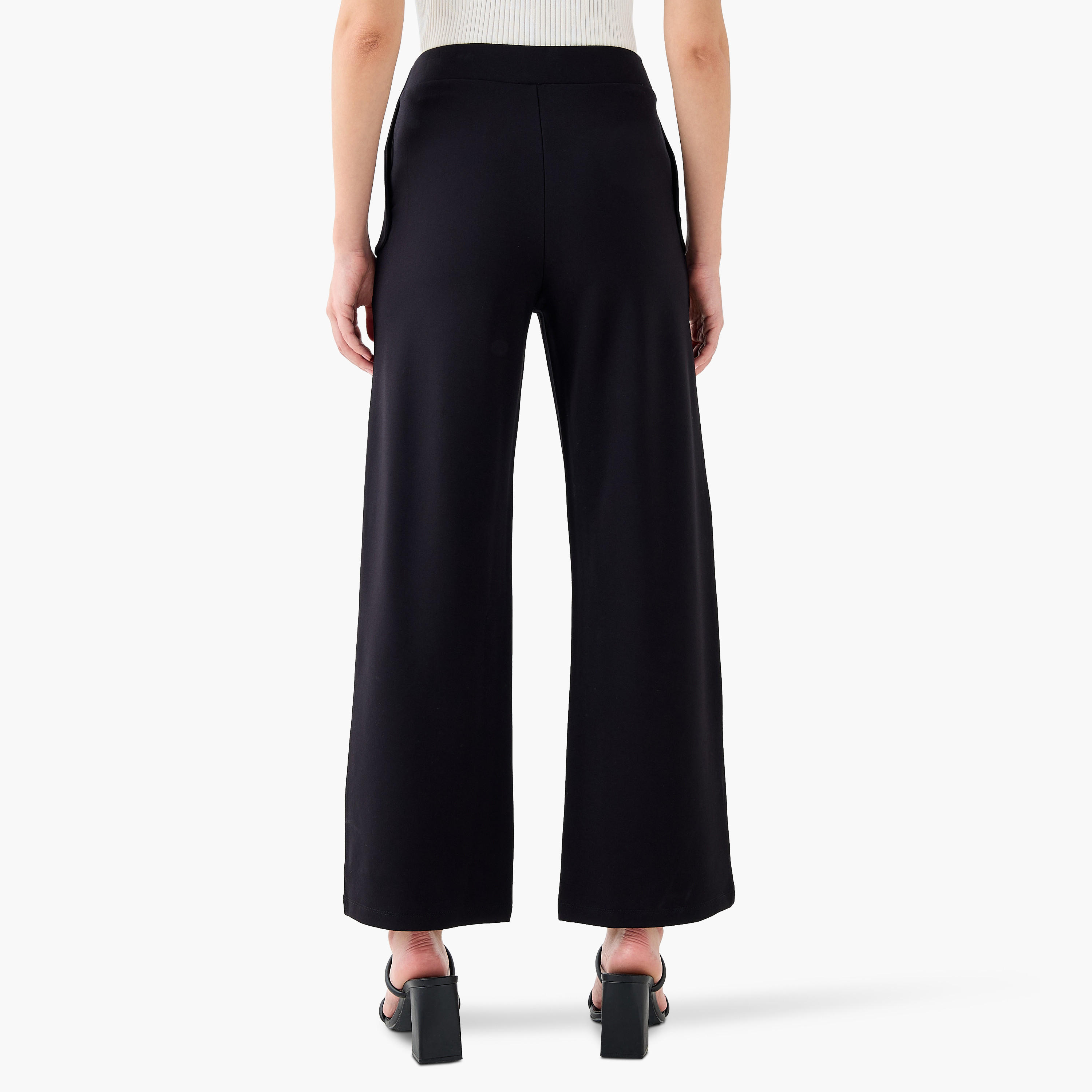 بنطلون بونتي بخصر مرتفع-women-clothing-bottoms-trousers-image-2