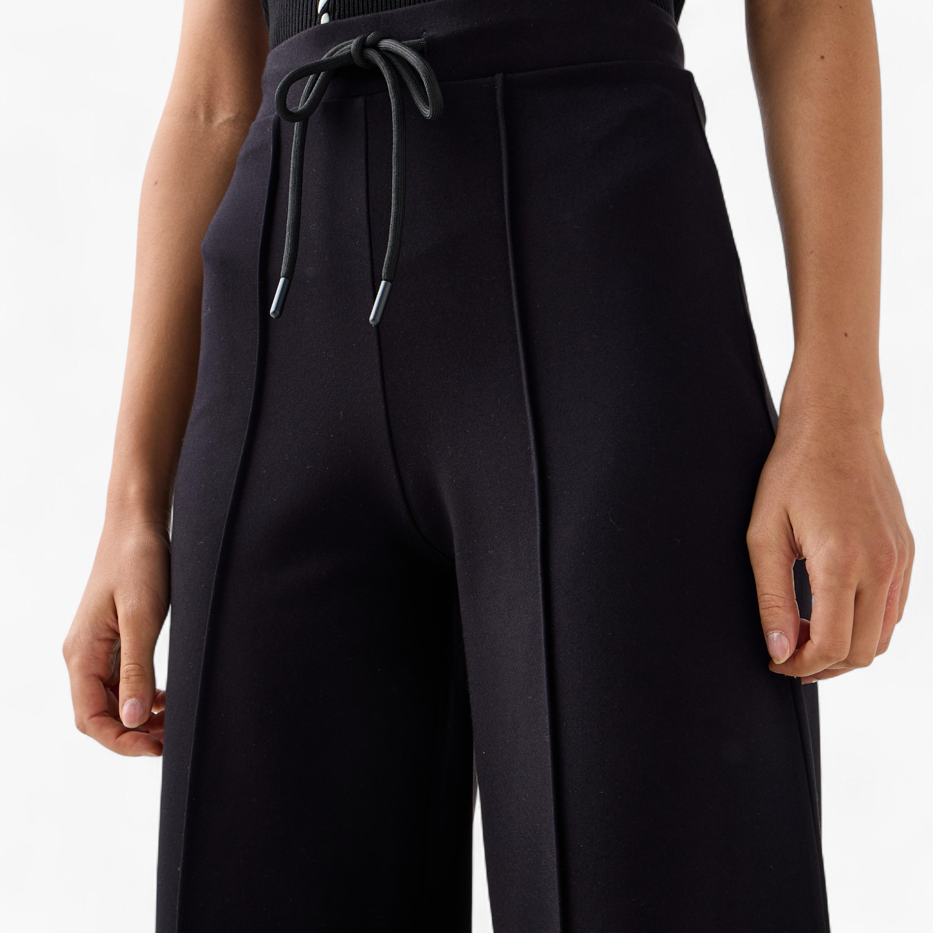 بنطلون واسع قصير بتفاصيل خط بارز-women-clothing-bottoms-trousers-image-5