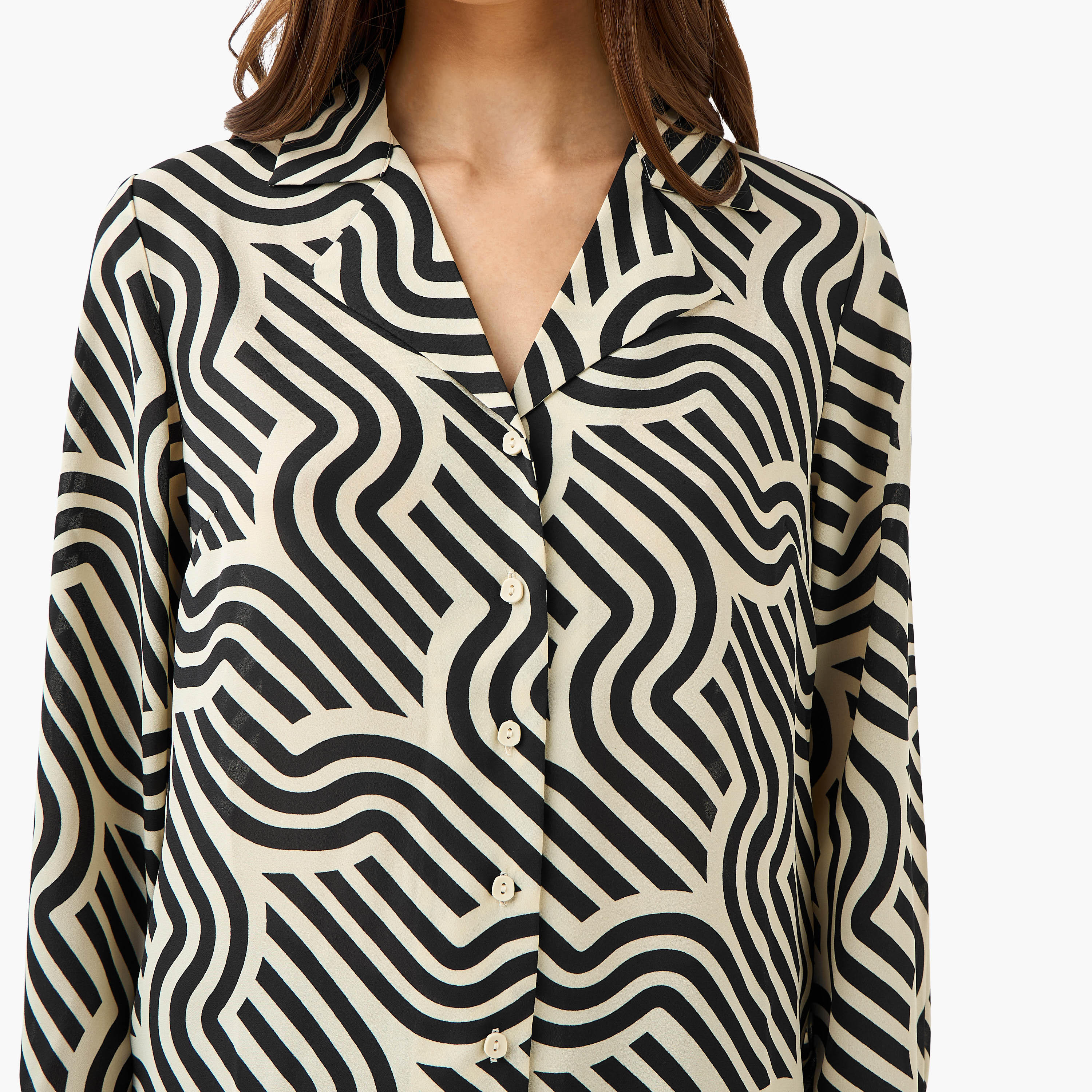 Abstract Print Shirt with Notch Collar-women-clothing-shirtsandblouses-shirts-image-4