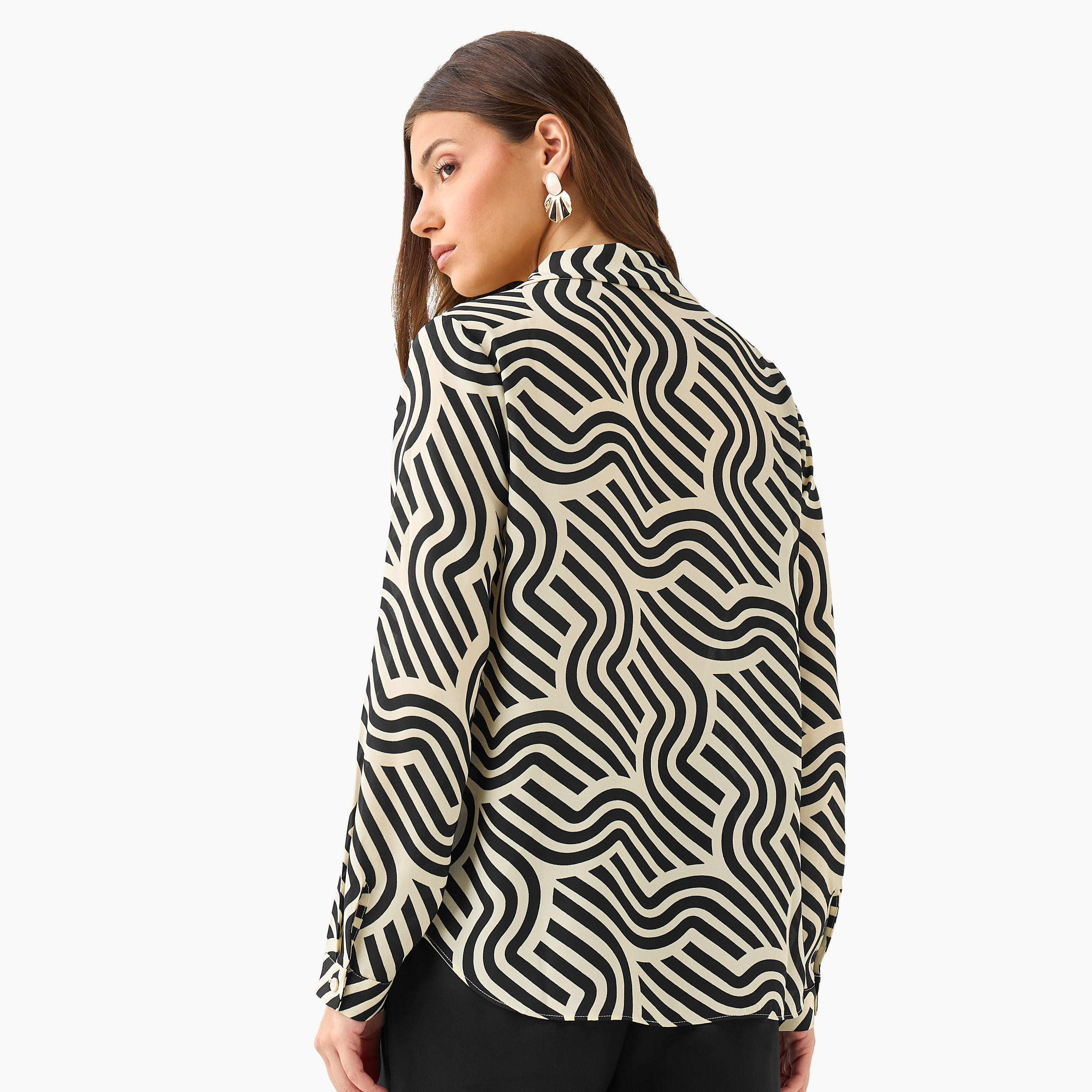 Abstract Print Shirt with Notch Collar-women-clothing-shirtsandblouses-shirts-image-5