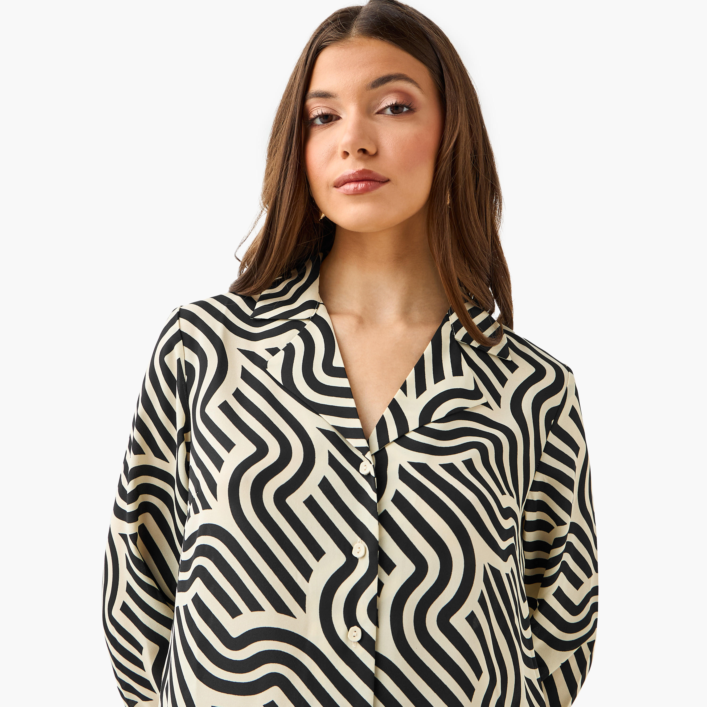 Abstract Print Shirt with Notch Collar-women-clothing-shirtsandblouses-shirts-image-6