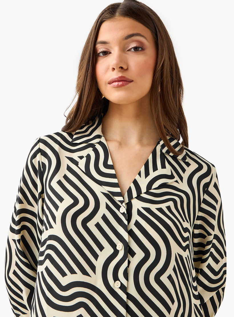 Abstract Print Shirt with Notch Collar-women-clothing-shirtsandblouses-shirts-image-6