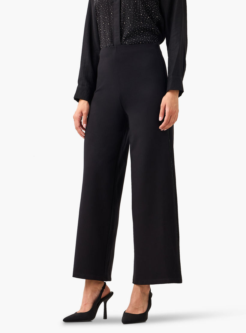 Wide Leg Pants with Rhinestone Embellishment-women-clothing-bottoms-trousers-image-2