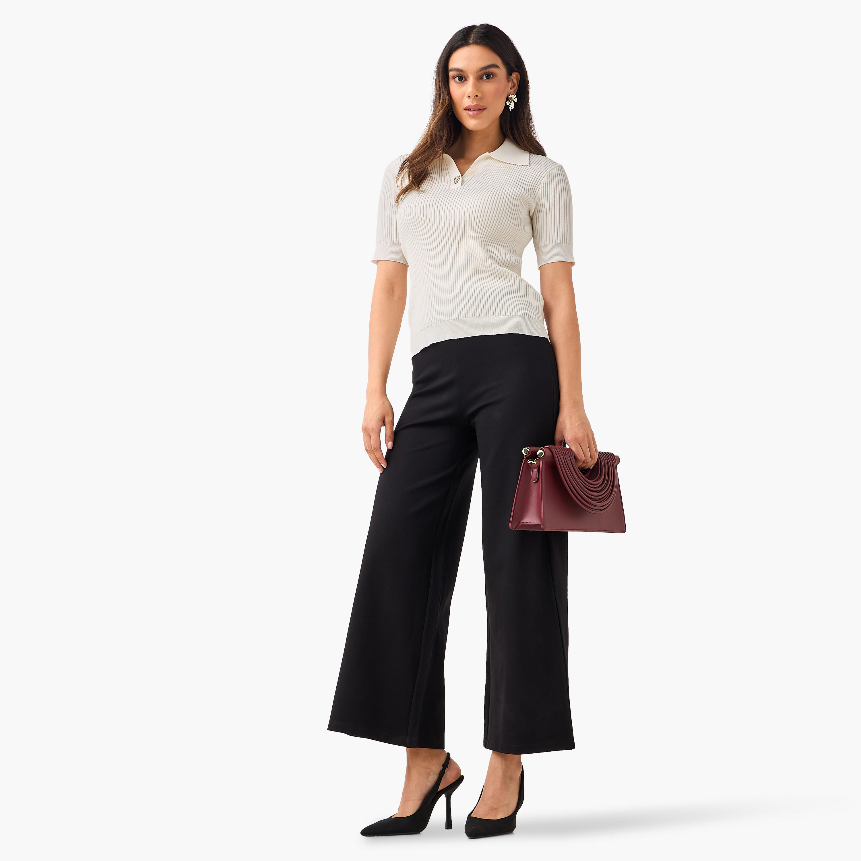 Elasticated Waist Wide Leg Pants-women-clothing-bottoms-trousers-image-4