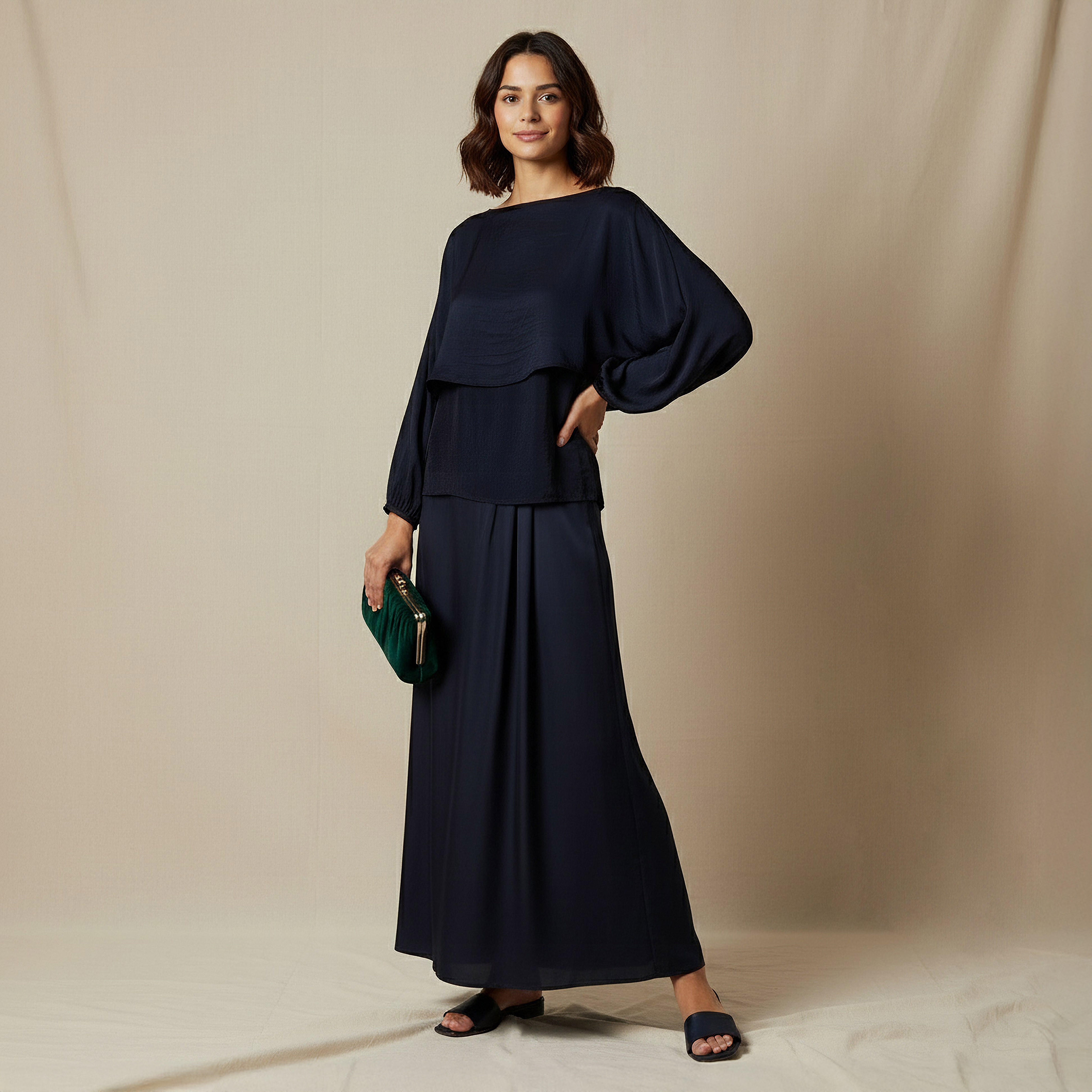 Regular Fit Layered Top with Boat Neck-women-clothing-shirtsandblouses-blouses-image-2