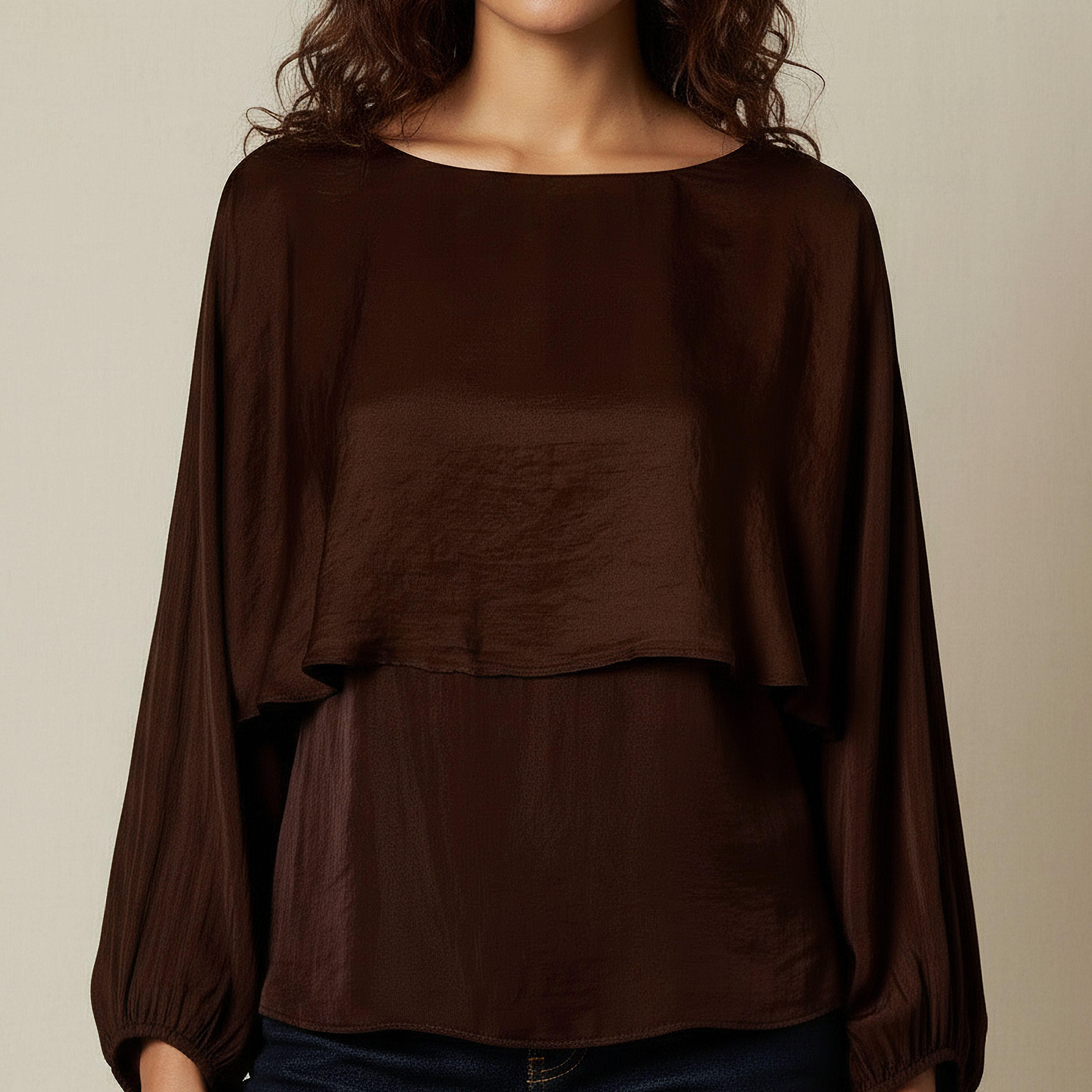 بلوزة طبقات بقصة عادية ورقبة قارب-women-clothing-shirtsandblouses-blouses-image-3