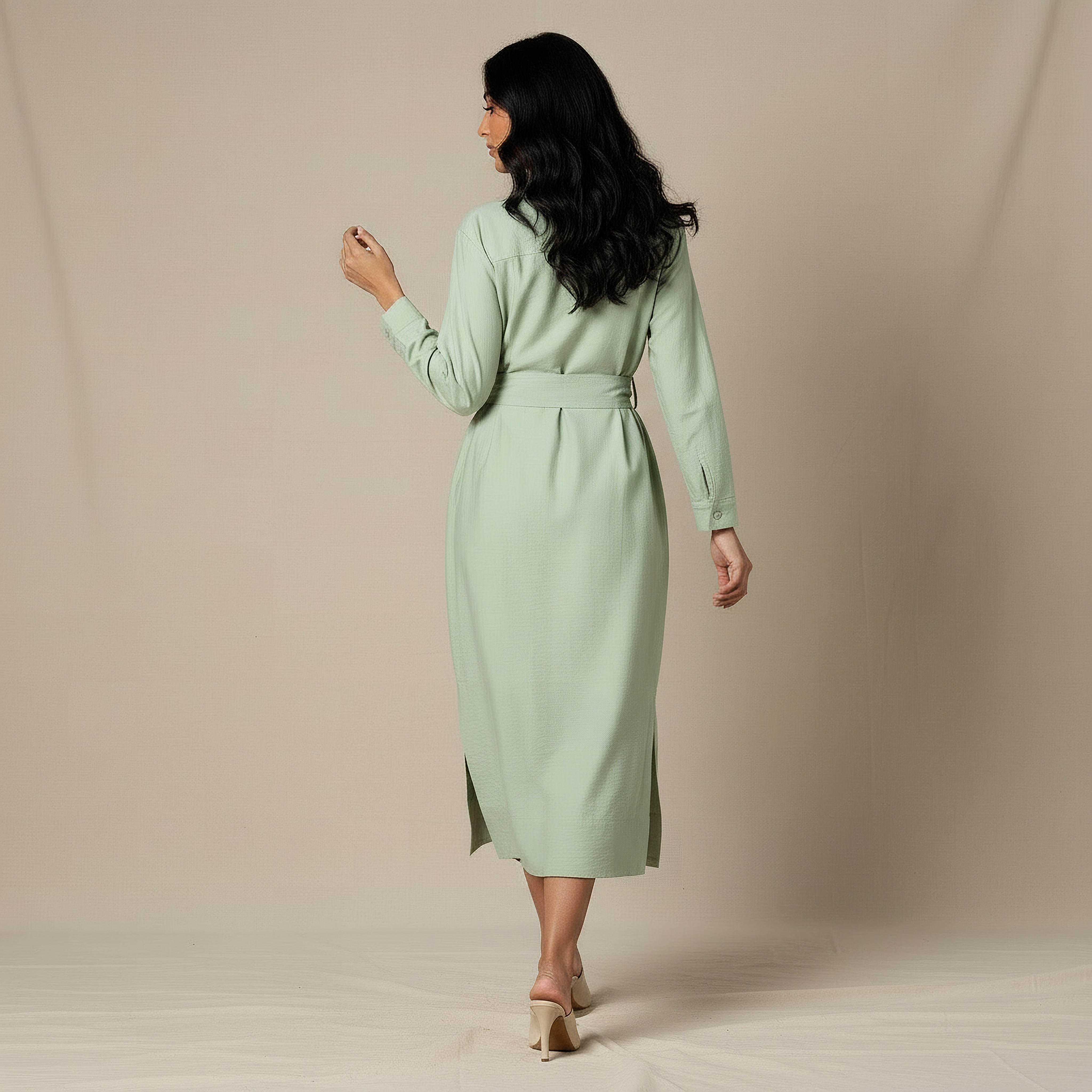 فستان ميدي إيه لاين بحزام-women-clothing-dresses-image-4