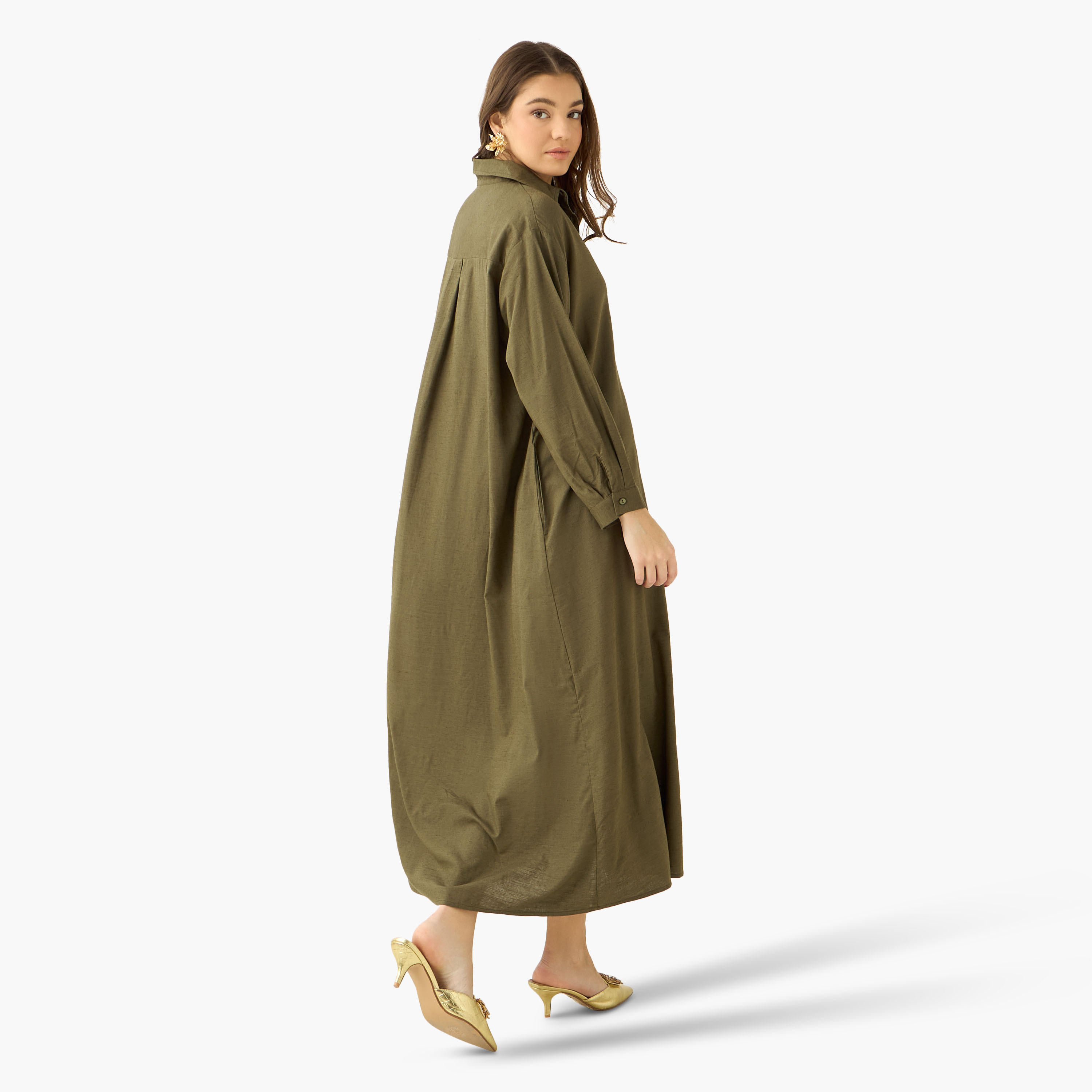 فستان قميص ماكسي بزخارف زهور-women-clothing-dresses-image-4