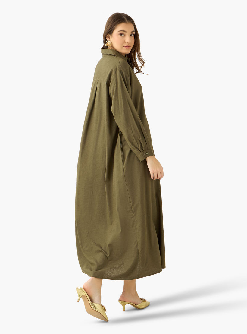 فستان قميص ماكسي بزخارف زهور-women-clothing-dresses-image-4