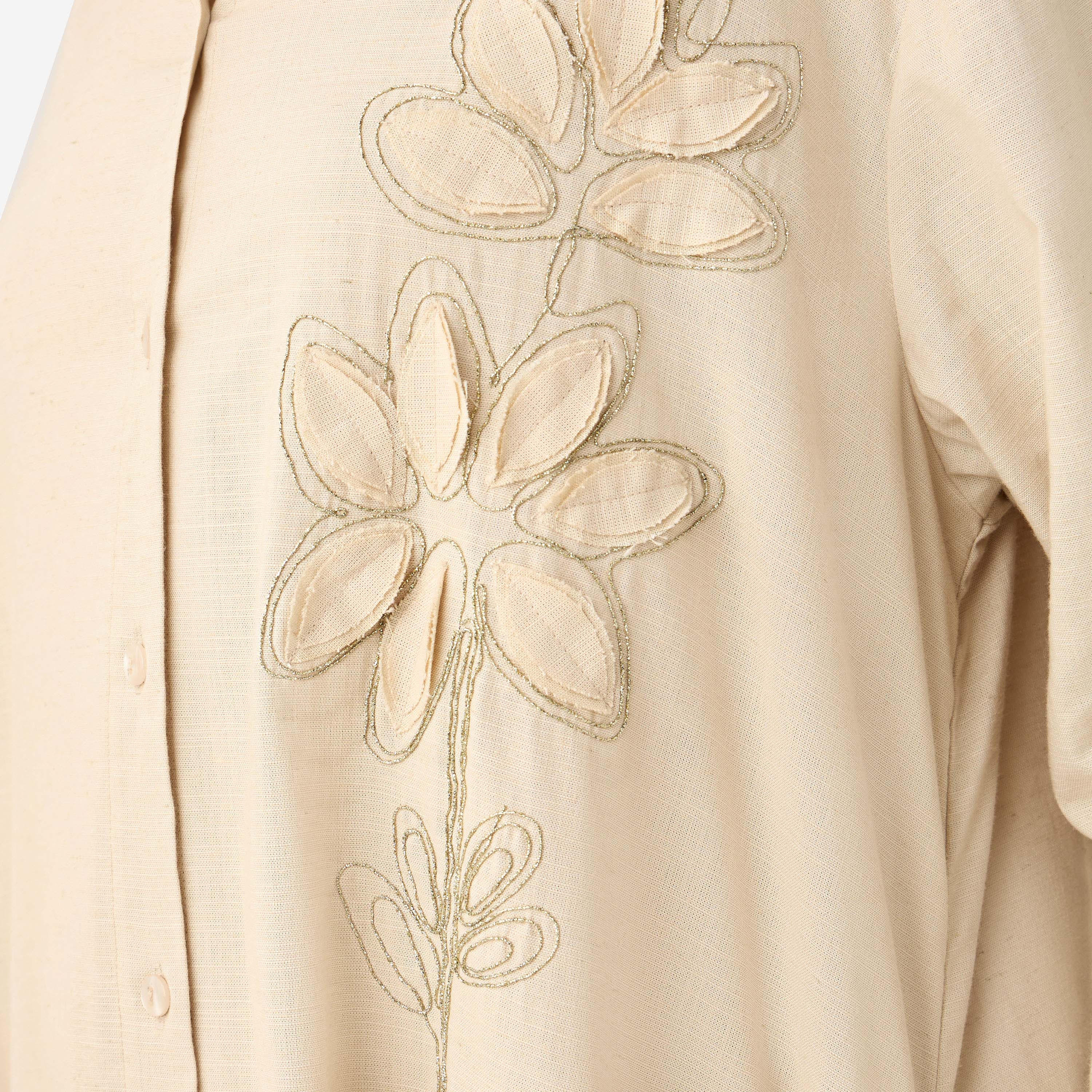 Maxi Shirt Dress with Floral Applique-women-clothing-dresses-image-2