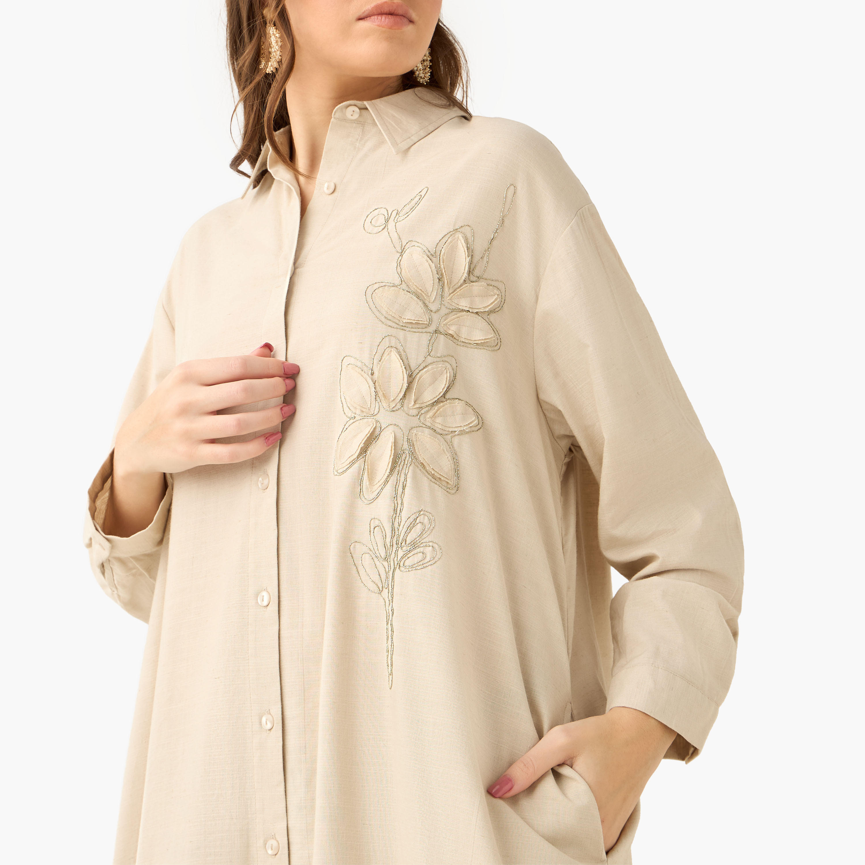 فستان قميص ماكسي بزخارف زهور-women-clothing-dresses-image-5