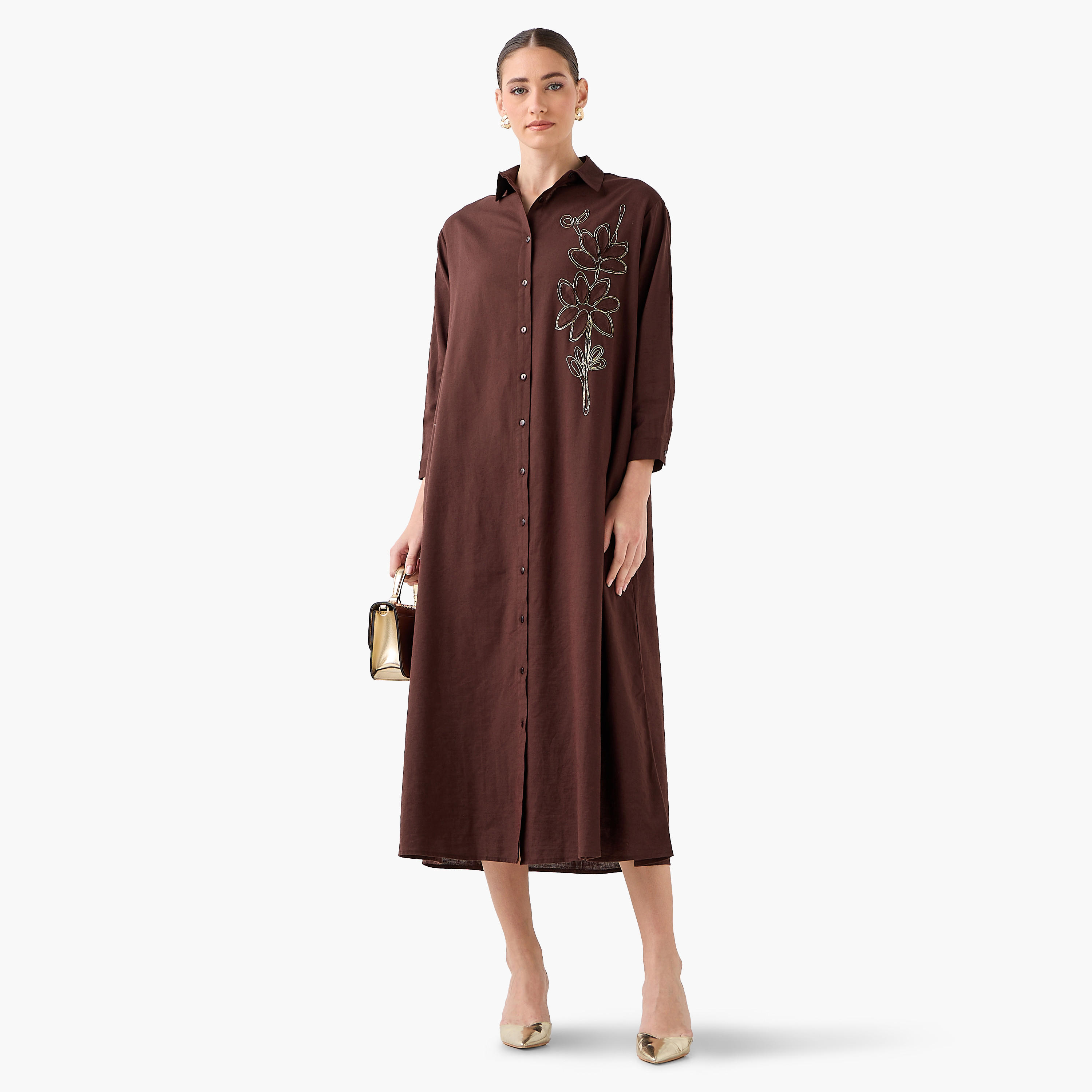 فستان قميص ماكسي بزخارف زهور-women-clothing-dresses-image-6