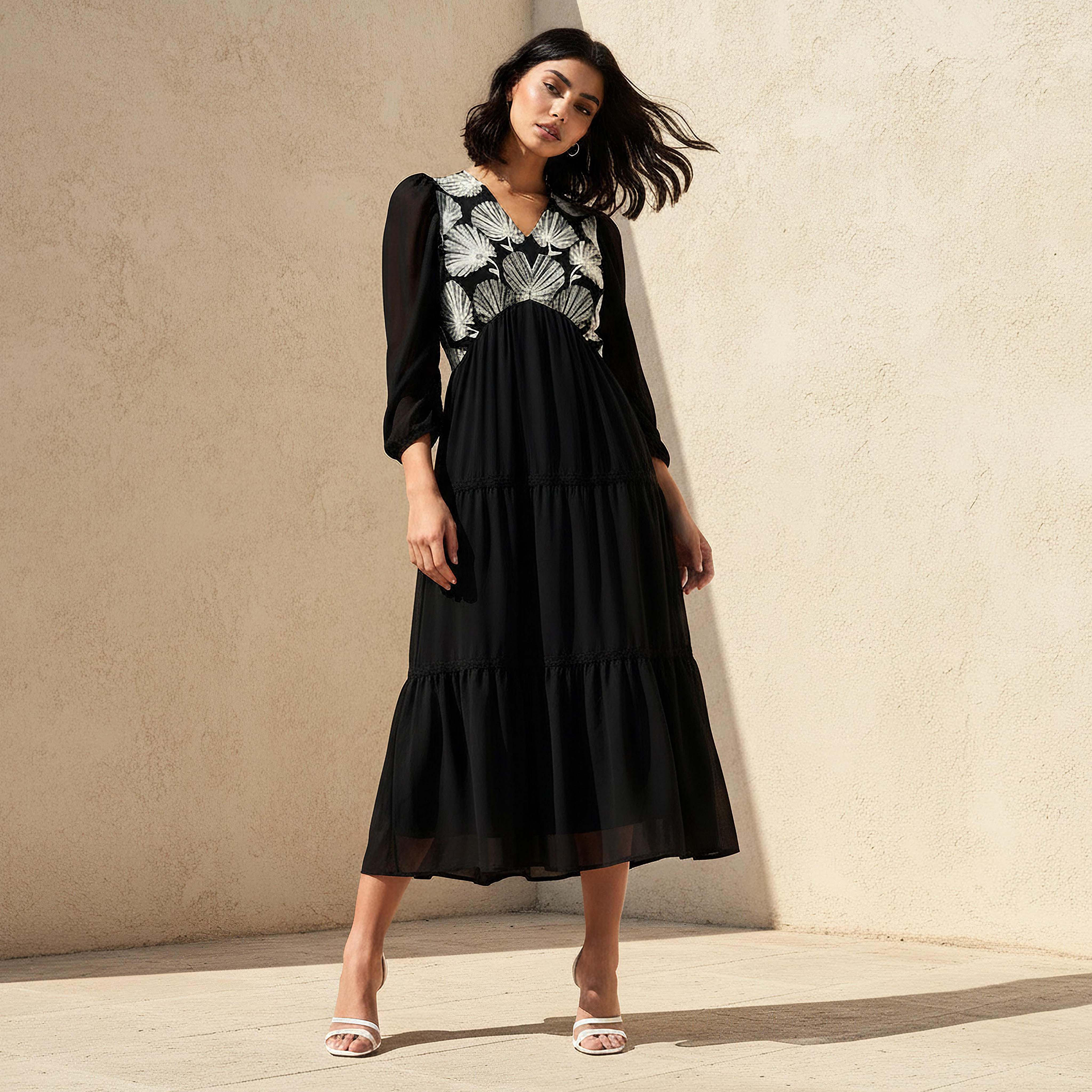 A-Line Tiered Women Dress Embroidered-women-clothing-dresses-image-1