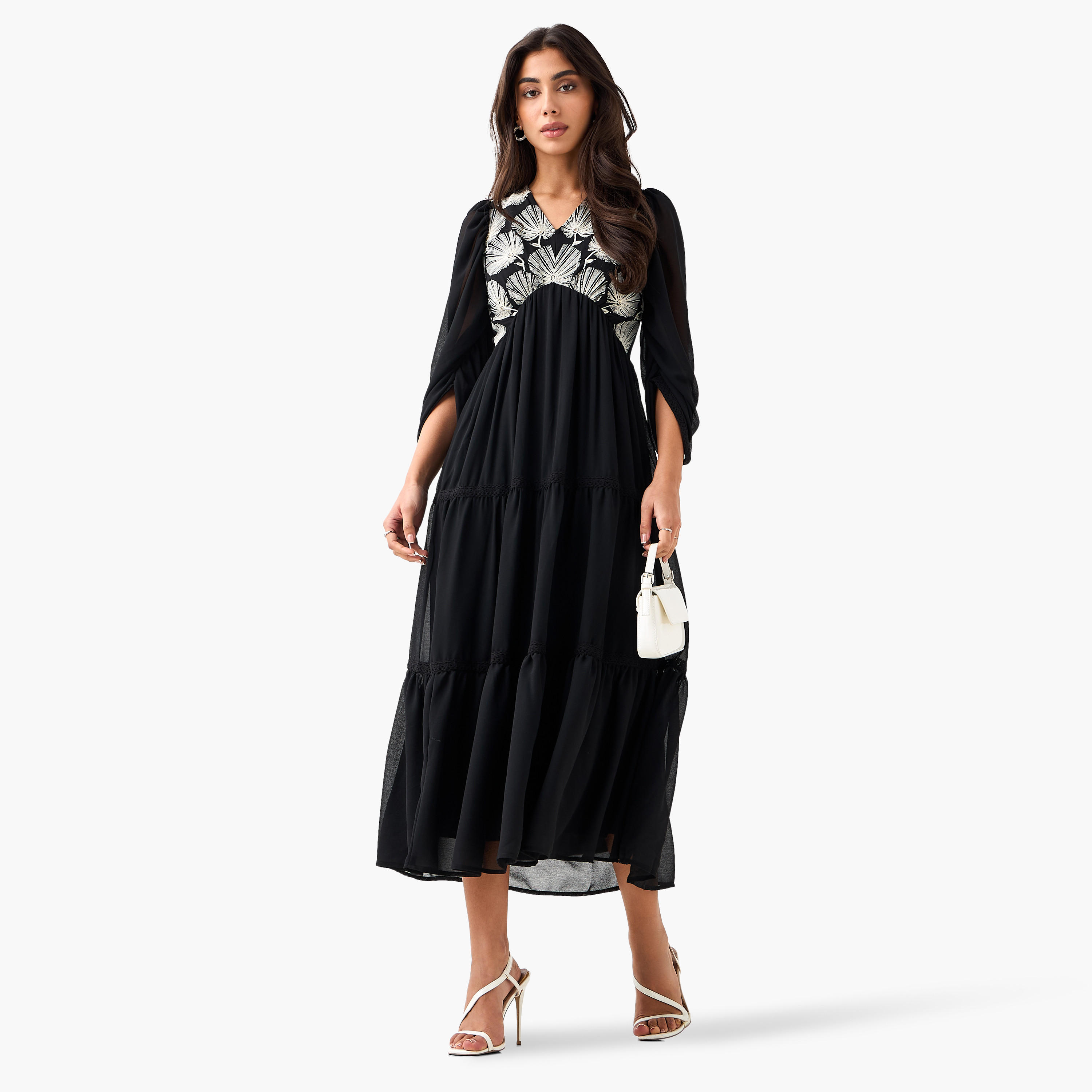A-Line Tiered Women Dress Embroidered-women-clothing-dresses-image-3