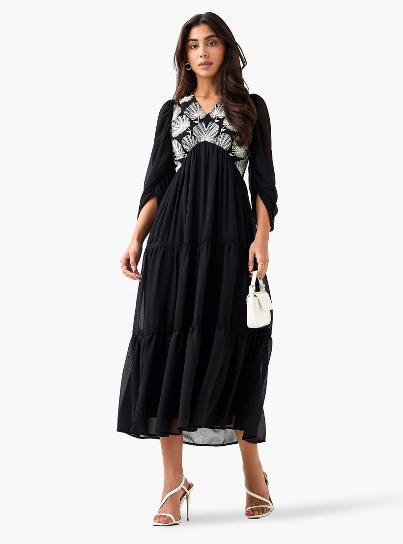A-Line Tiered Women Dress Embroidered-women-clothing-dresses-image-3