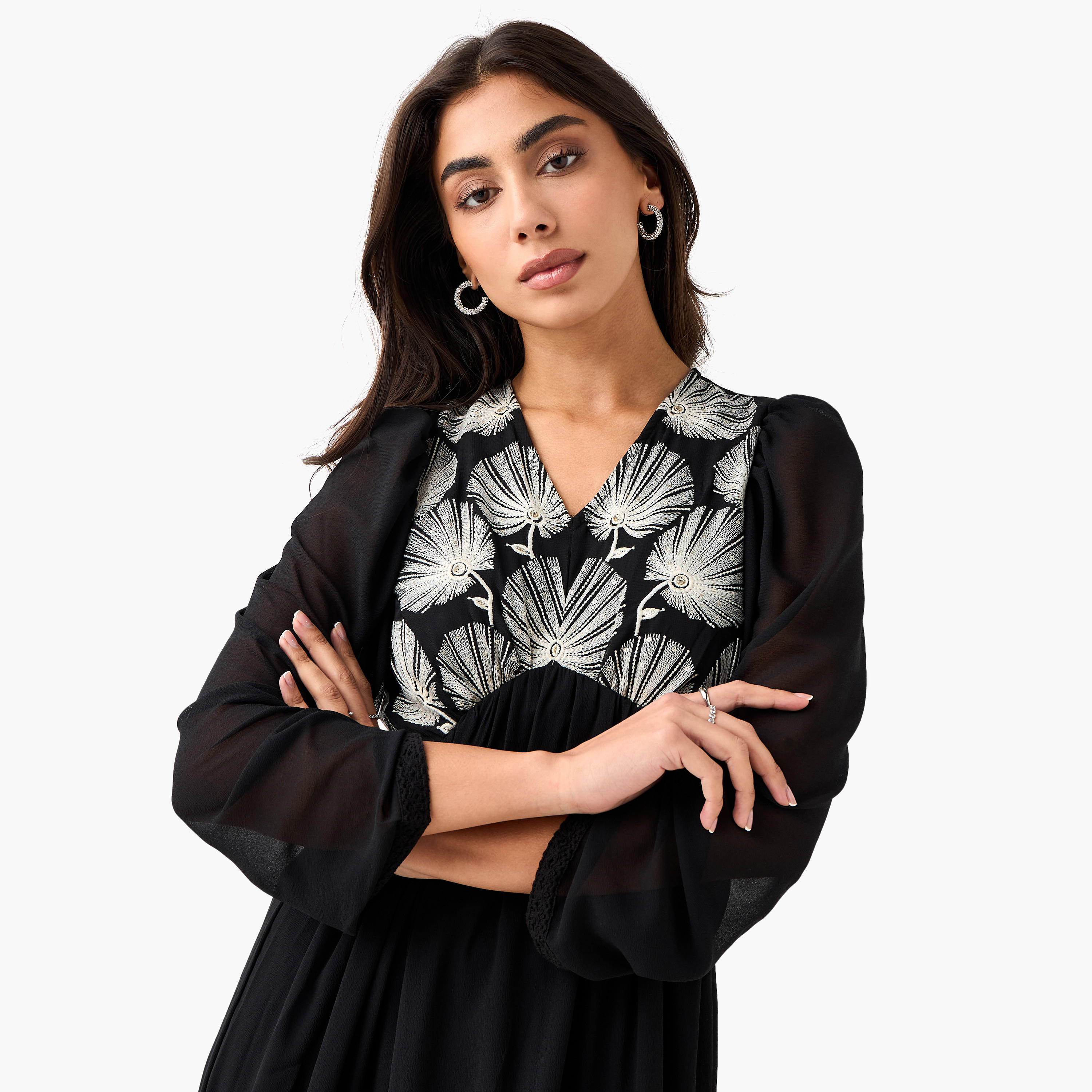 A-Line Tiered Women Dress Embroidered-women-clothing-dresses-image-5