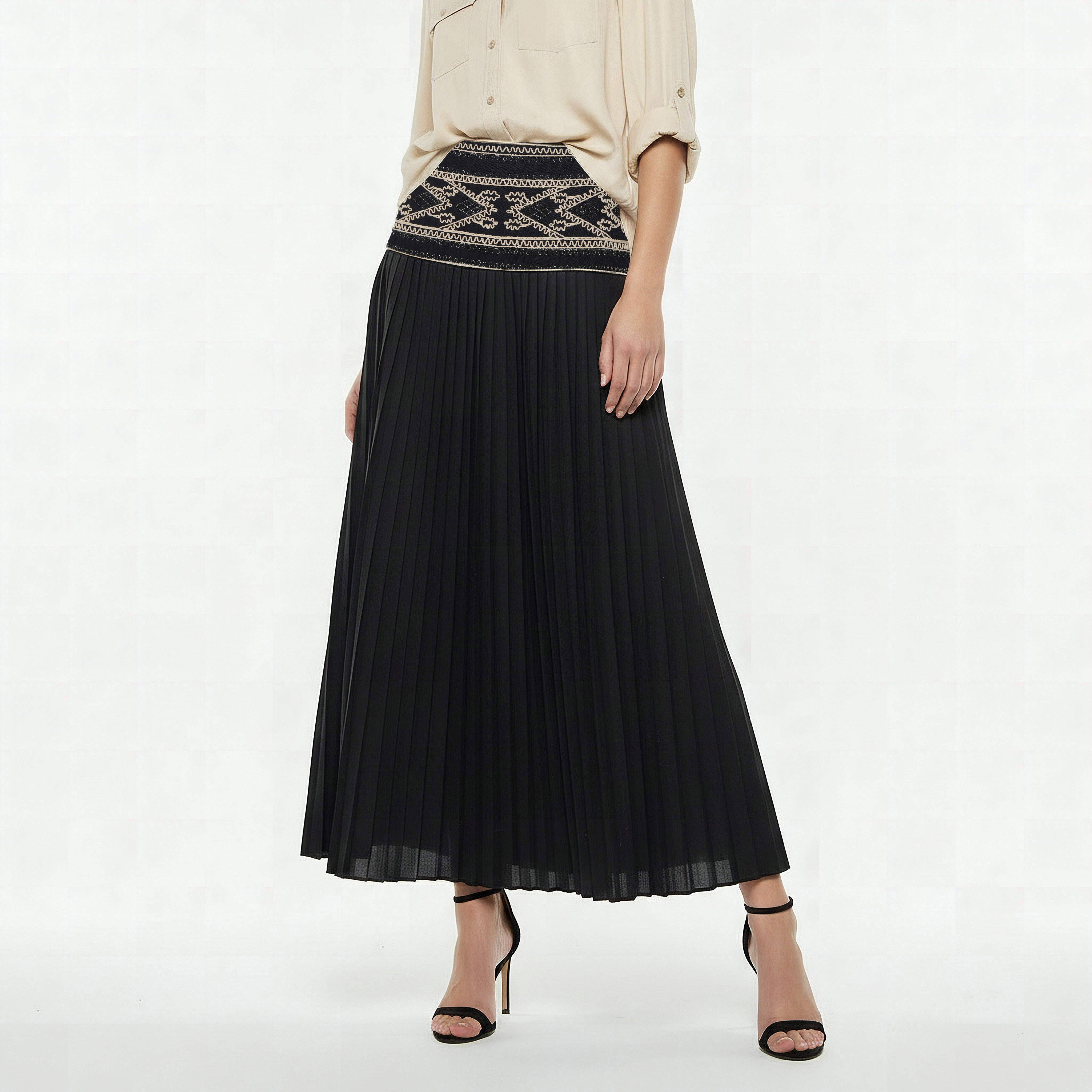 Midi A-line Pleated Skirt with Embroidered Detail-women-clothing-bottoms-skirts-image-4
