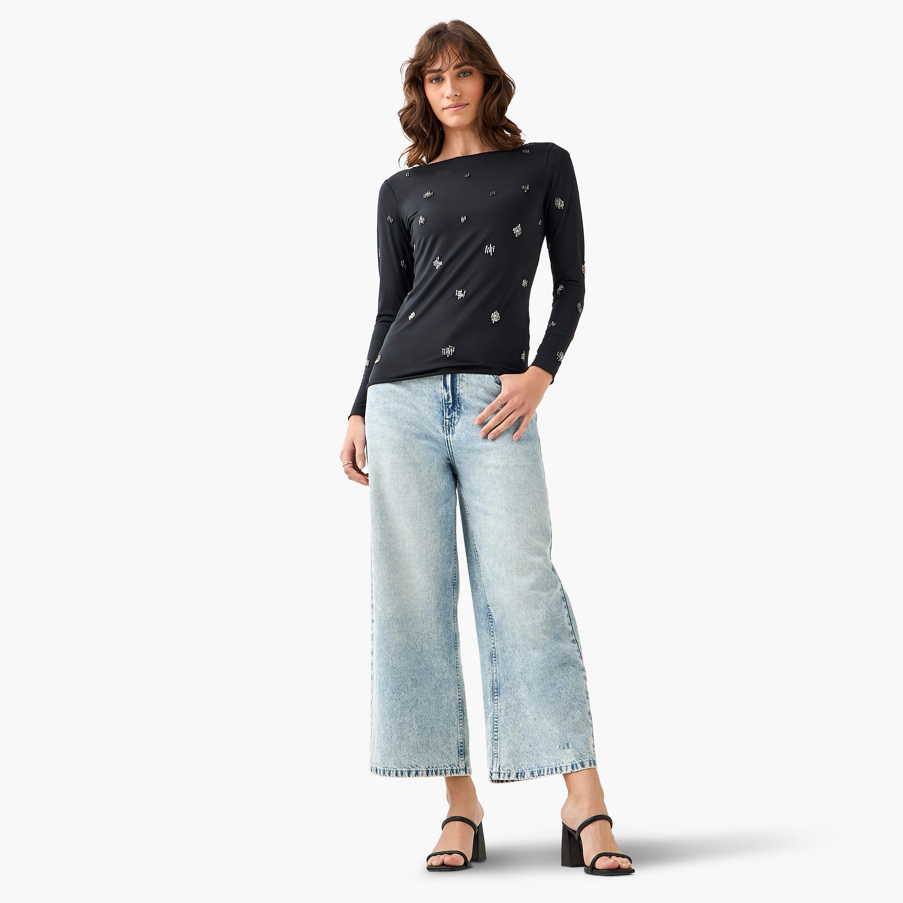 T-Shirt with Embellished Detail-women-clothing-tshirts-image-4