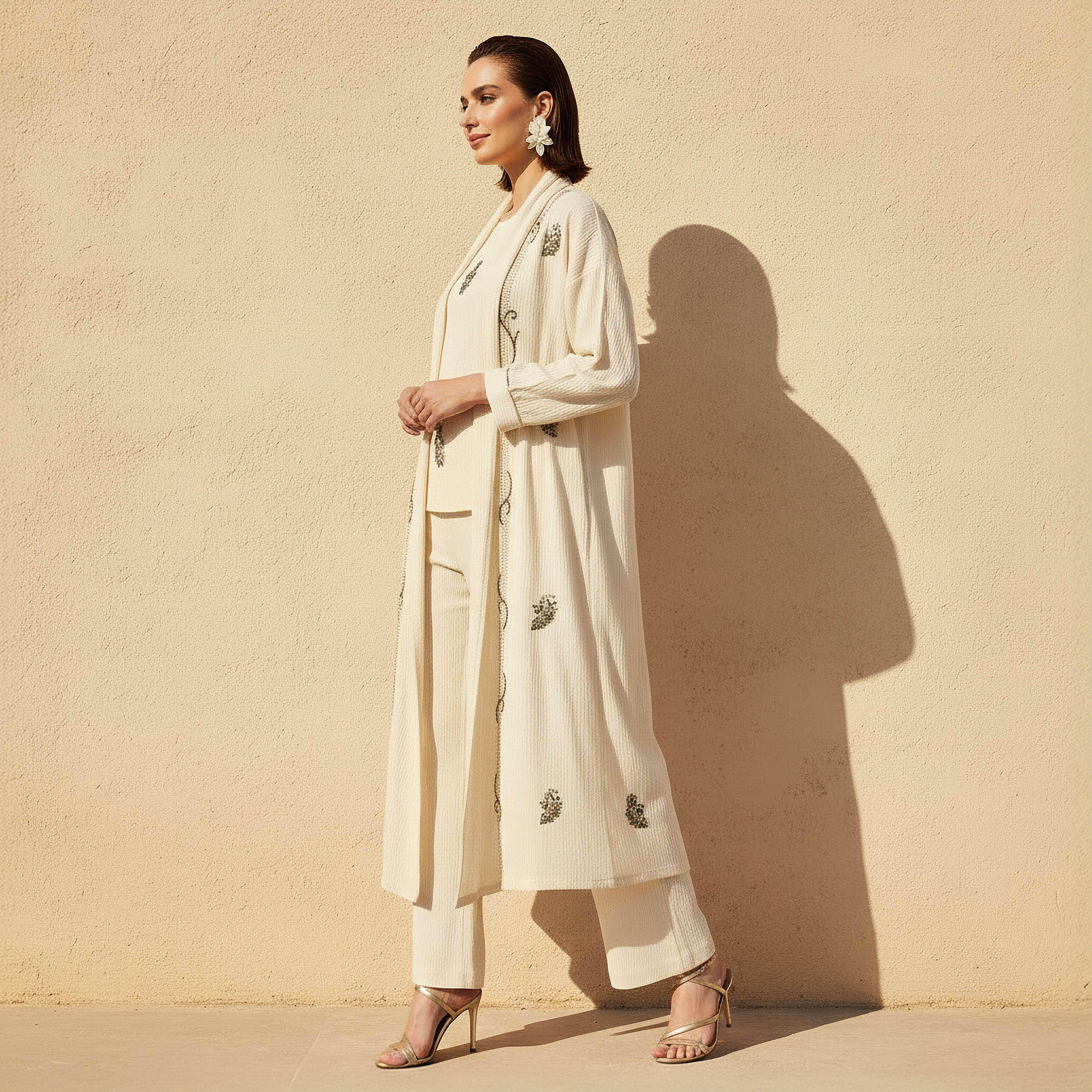 جاكيت فيسكوز مفتوحة من الأمام بتزيينات خرز-women-clothing-coordsets-image-7