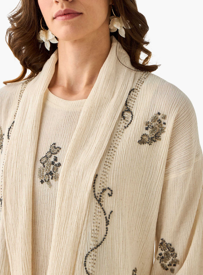 جاكيت فيسكوز مفتوحة من الأمام بتزيينات خرز-women-clothing-coordsets-image-1