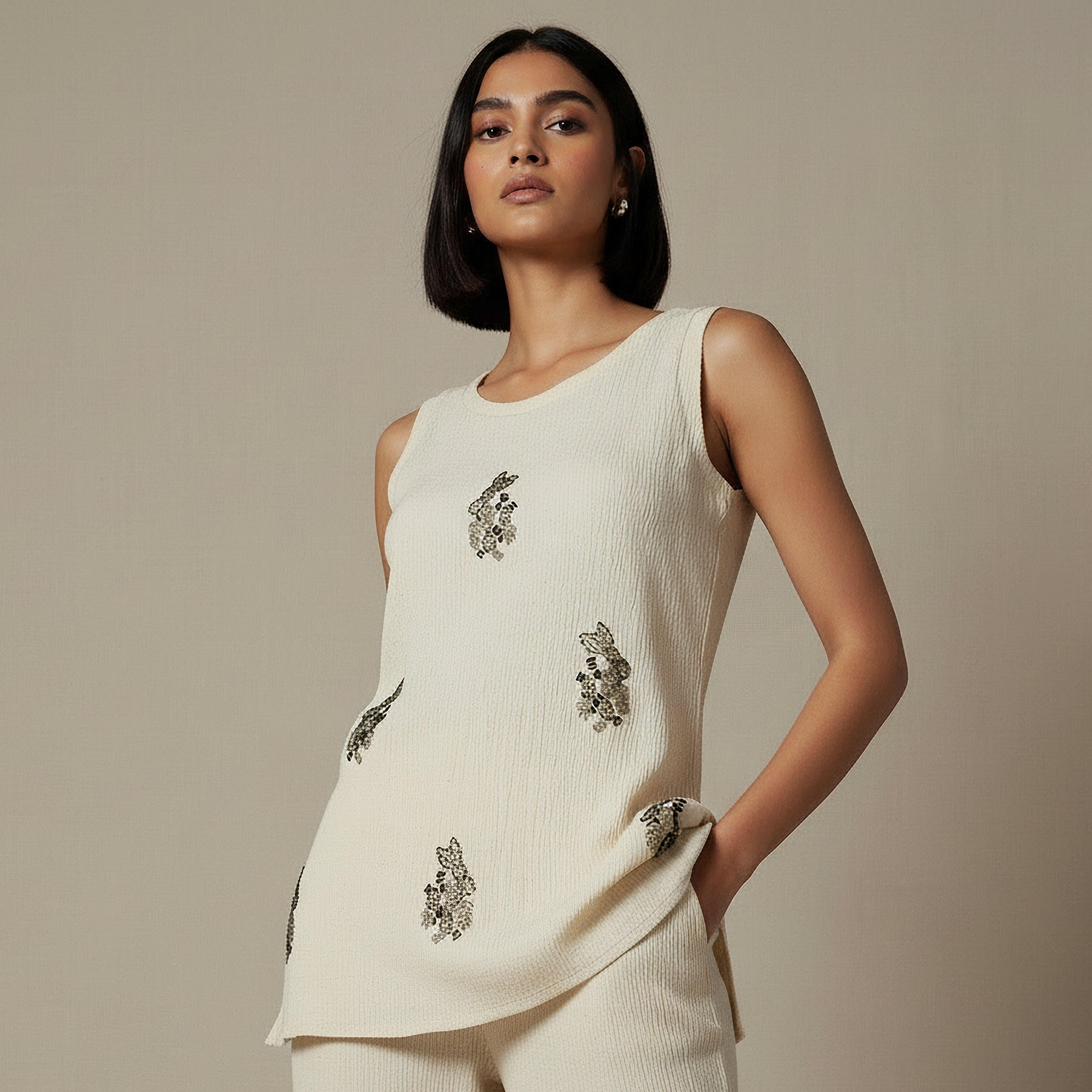 Regular Fit Top with Embellishment-women-clothing-coordsets-image-6