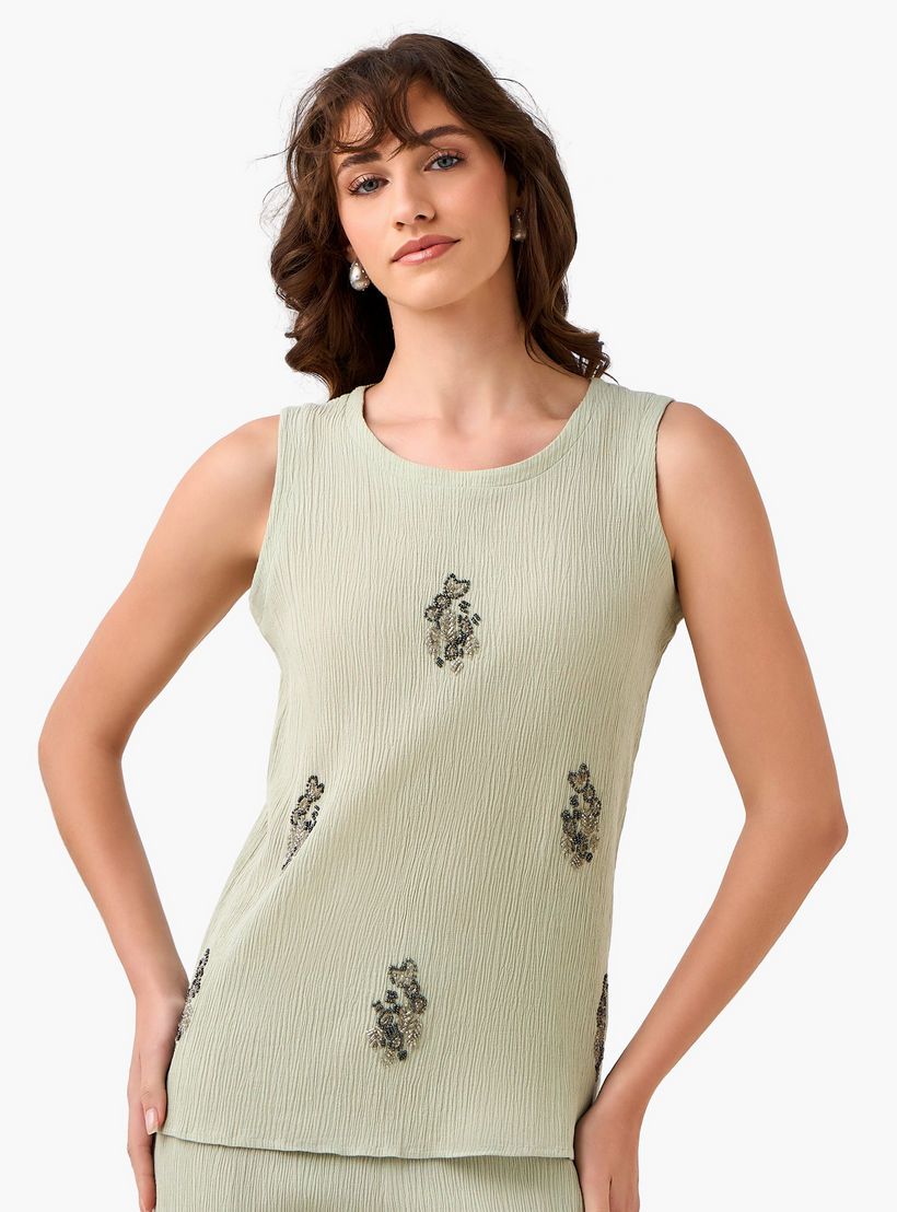 Regular Fit Top with Embellishment-women-clothing-coordsets-image-3