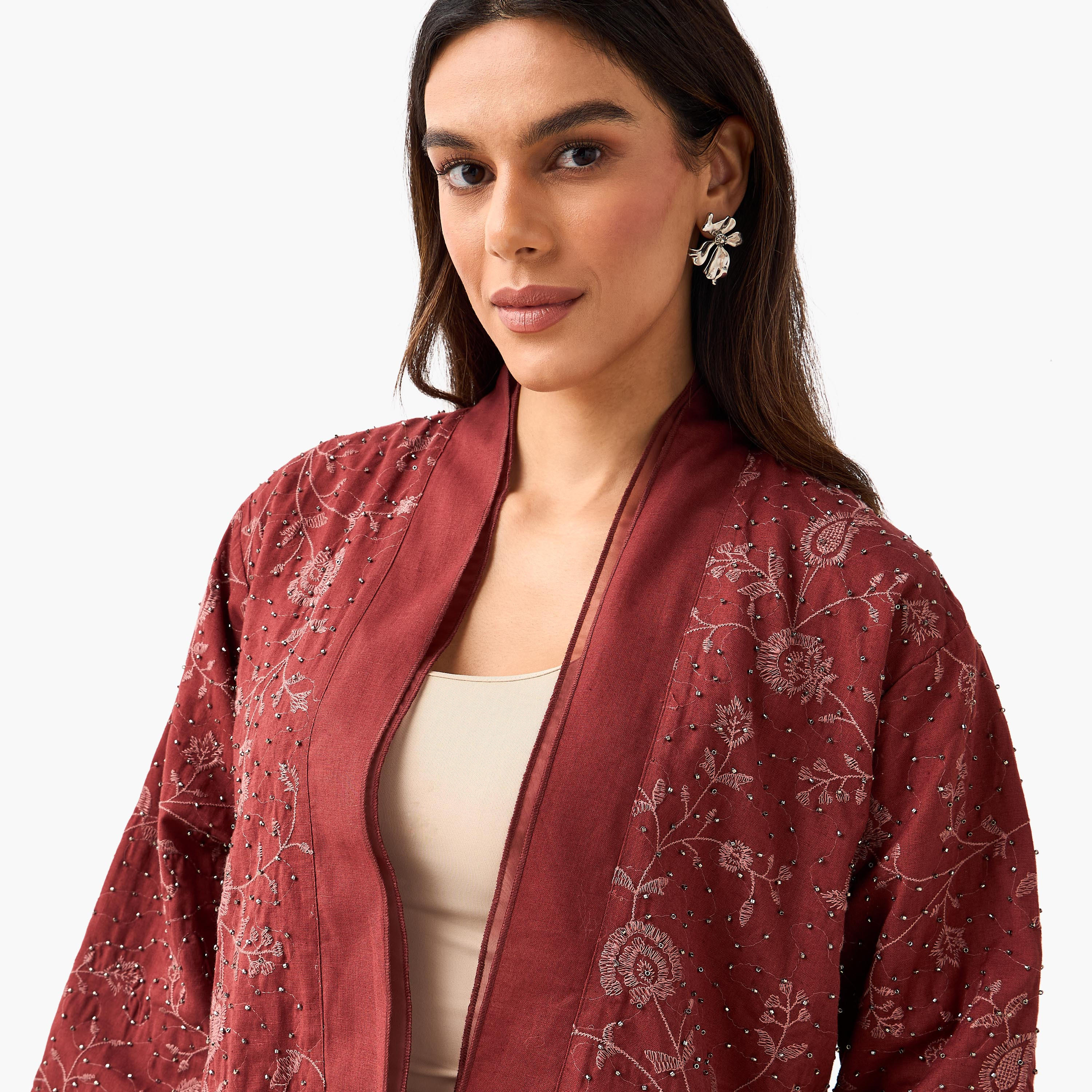 سترة شروج جاكار بقصة مريحة وزينة-women-clothing-shirtsandblouses-blouses-image-6