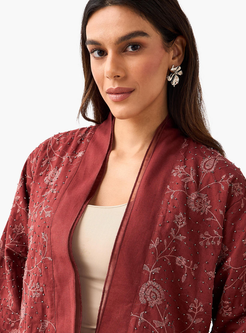 سترة شروج جاكار بقصة مريحة وزينة-women-clothing-shirtsandblouses-blouses-image-6