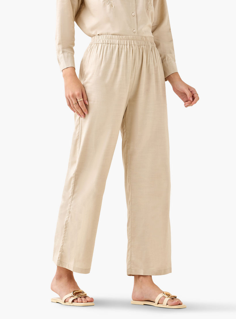 بنطلون واسع الساق بخصر مرن-women-clothing-coordsets-image-2