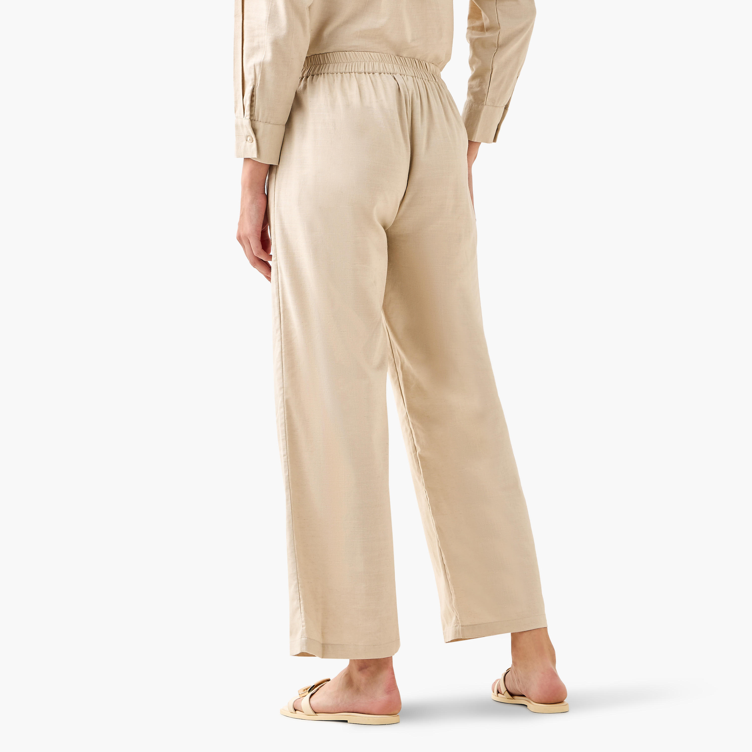 بنطلون واسع الساق بخصر مرن-women-clothing-coordsets-image-4