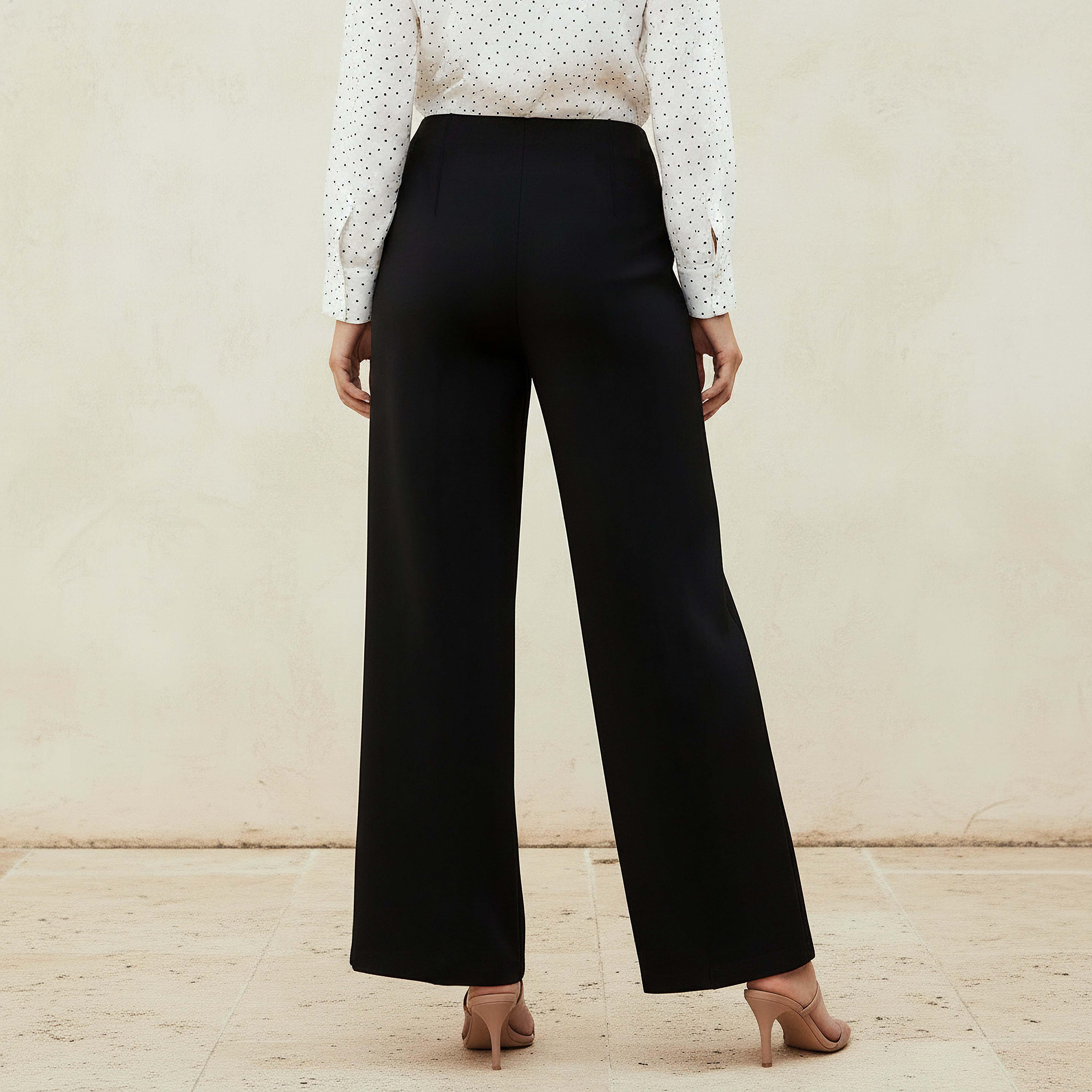 بنطلون بونتي طول كامل بساق واسعة-women-clothing-bottoms-trousers-image-4