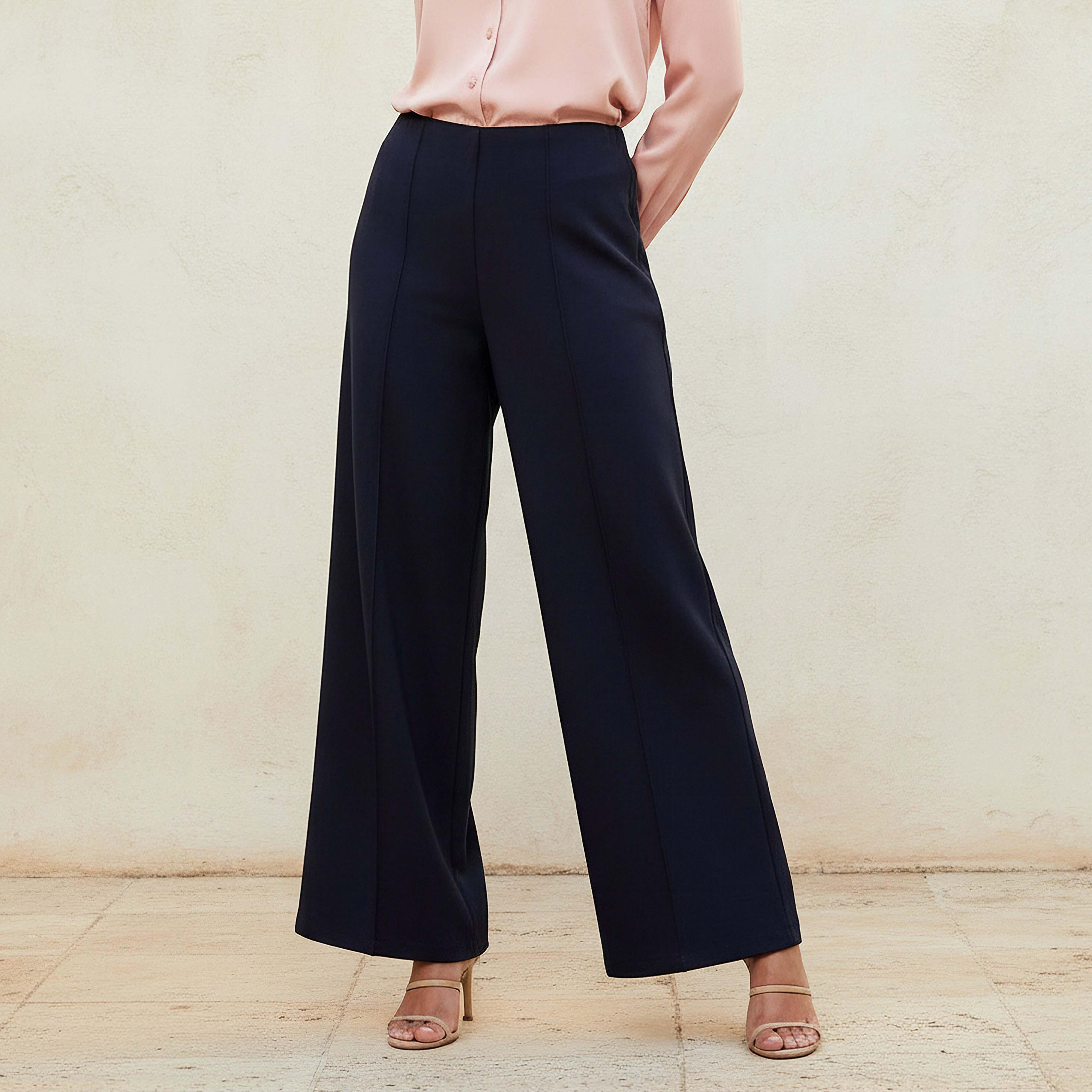 Full Length Ponte Wide-Leg Pants-women-clothing-bottoms-trousers-image-1